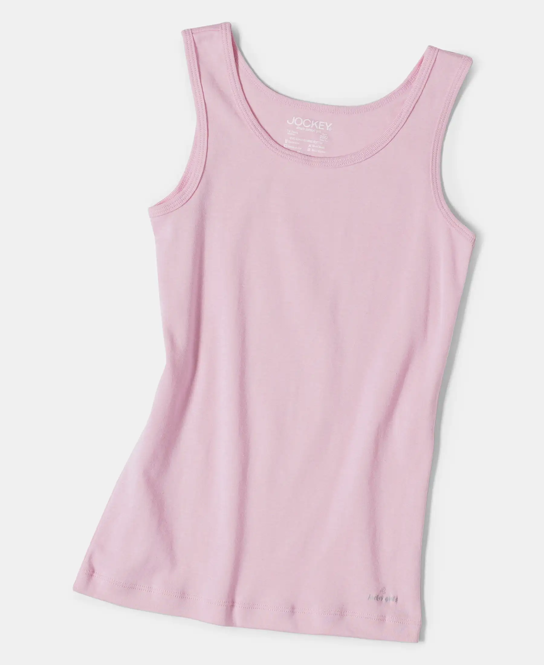 Girl's Super Combed Cotton Rib Solid Inner Tank Top - Sweet Lilac - Image 4
