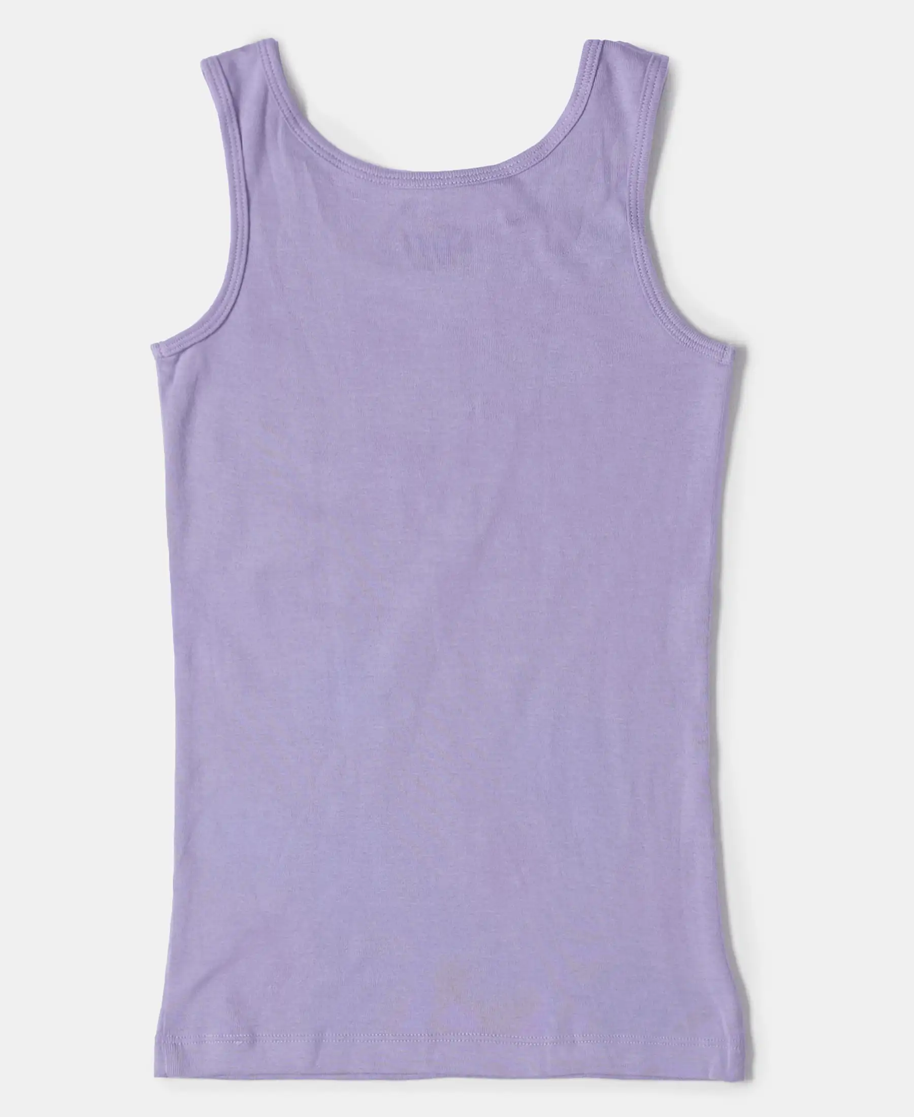 Girl's Super Combed Cotton Rib Solid Inner Tank Top - Violet Tulip - Image 2