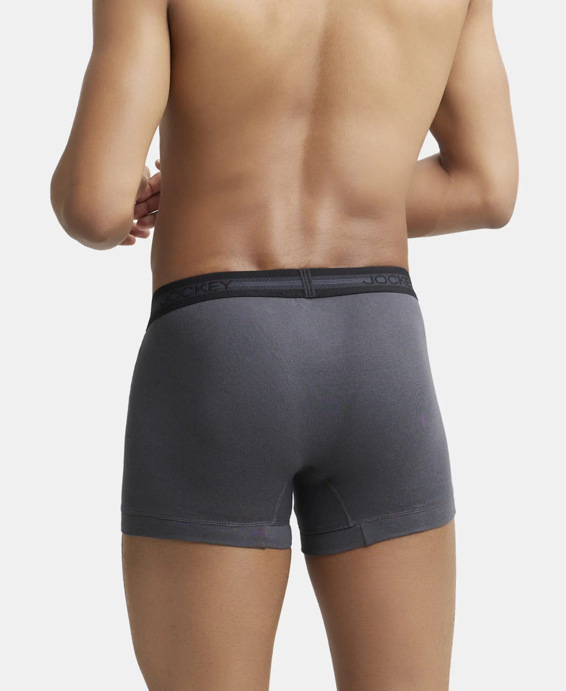 Super Combed Cotton Rib Solid Trunk with StayFresh Treatment - Asphalt - Image 3