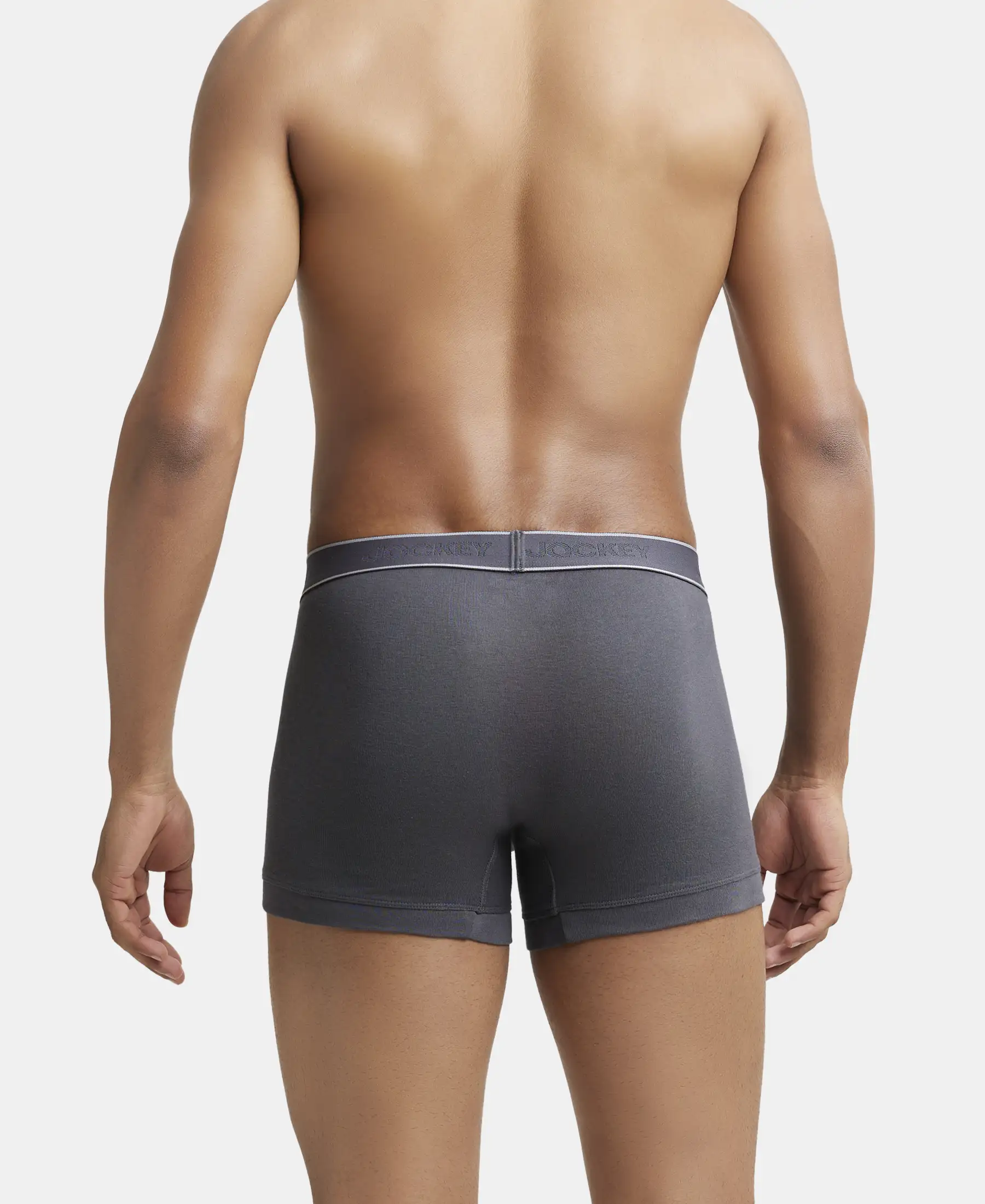 Super Combed Cotton Rib Solid Trunk with StayFresh Treatment - Asphalt (Pack of 2) - Image 4