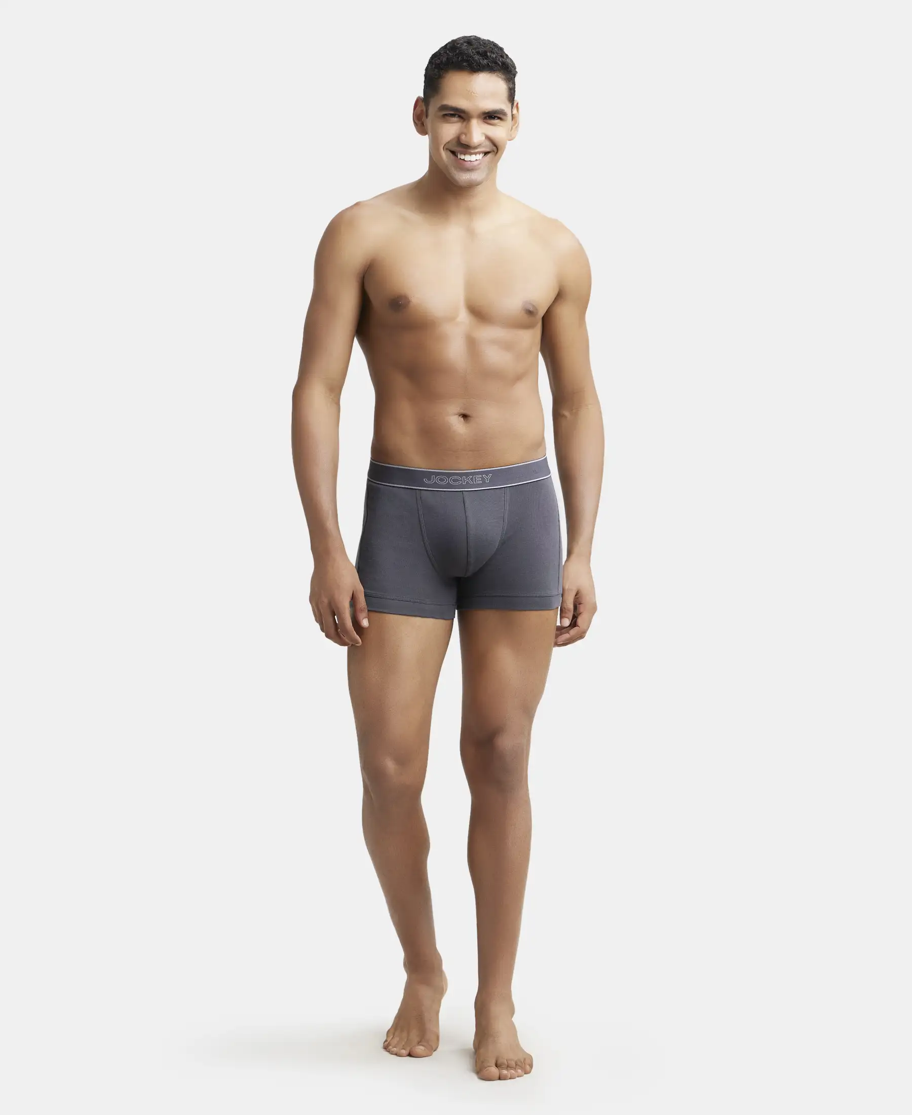Super Combed Cotton Rib Solid Trunk with StayFresh Treatment - Asphalt (Pack of 2) - Image 5