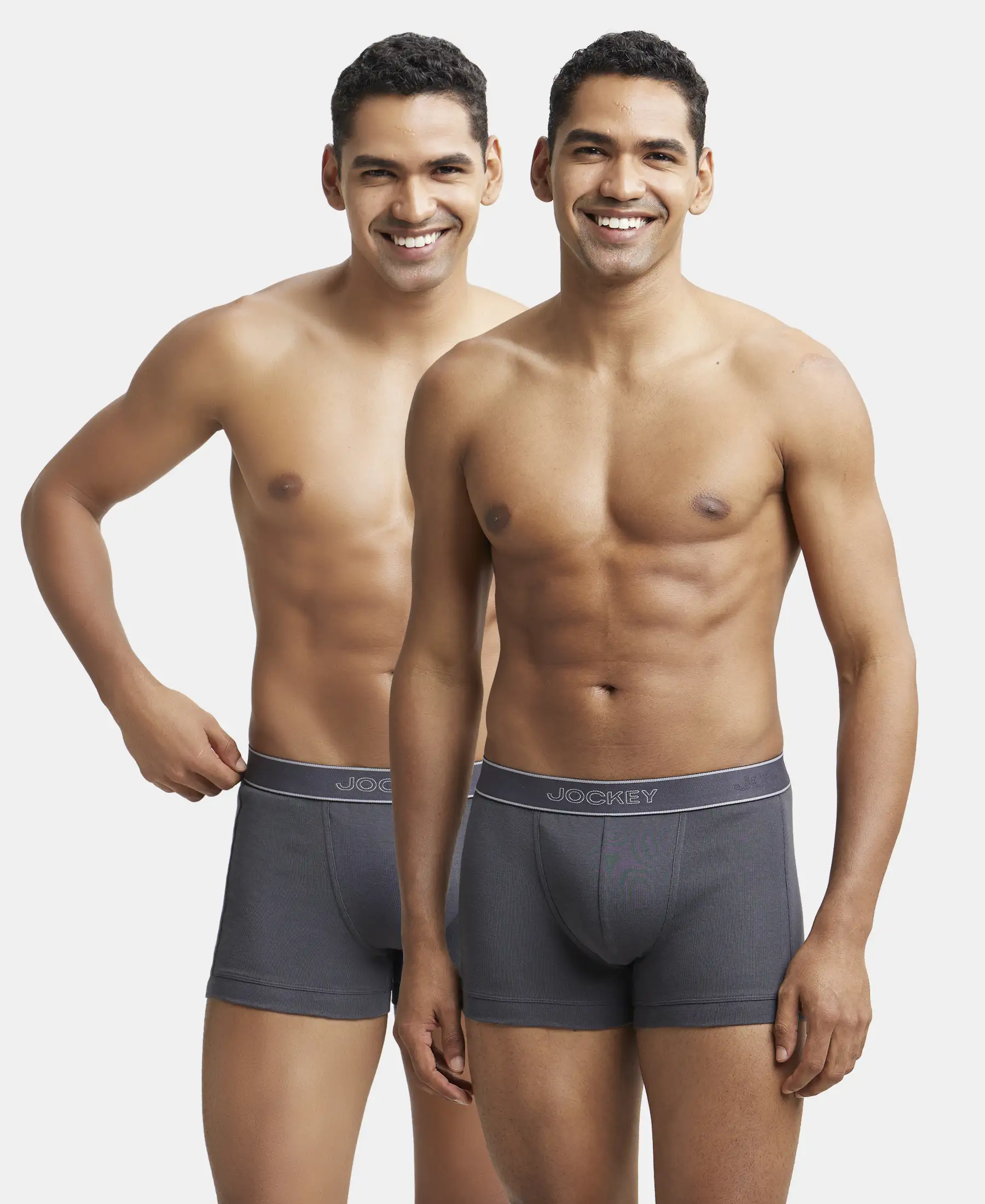 Super Combed Cotton Rib Solid Trunk with StayFresh Treatment - Asphalt (Pack of 2) - Image 6