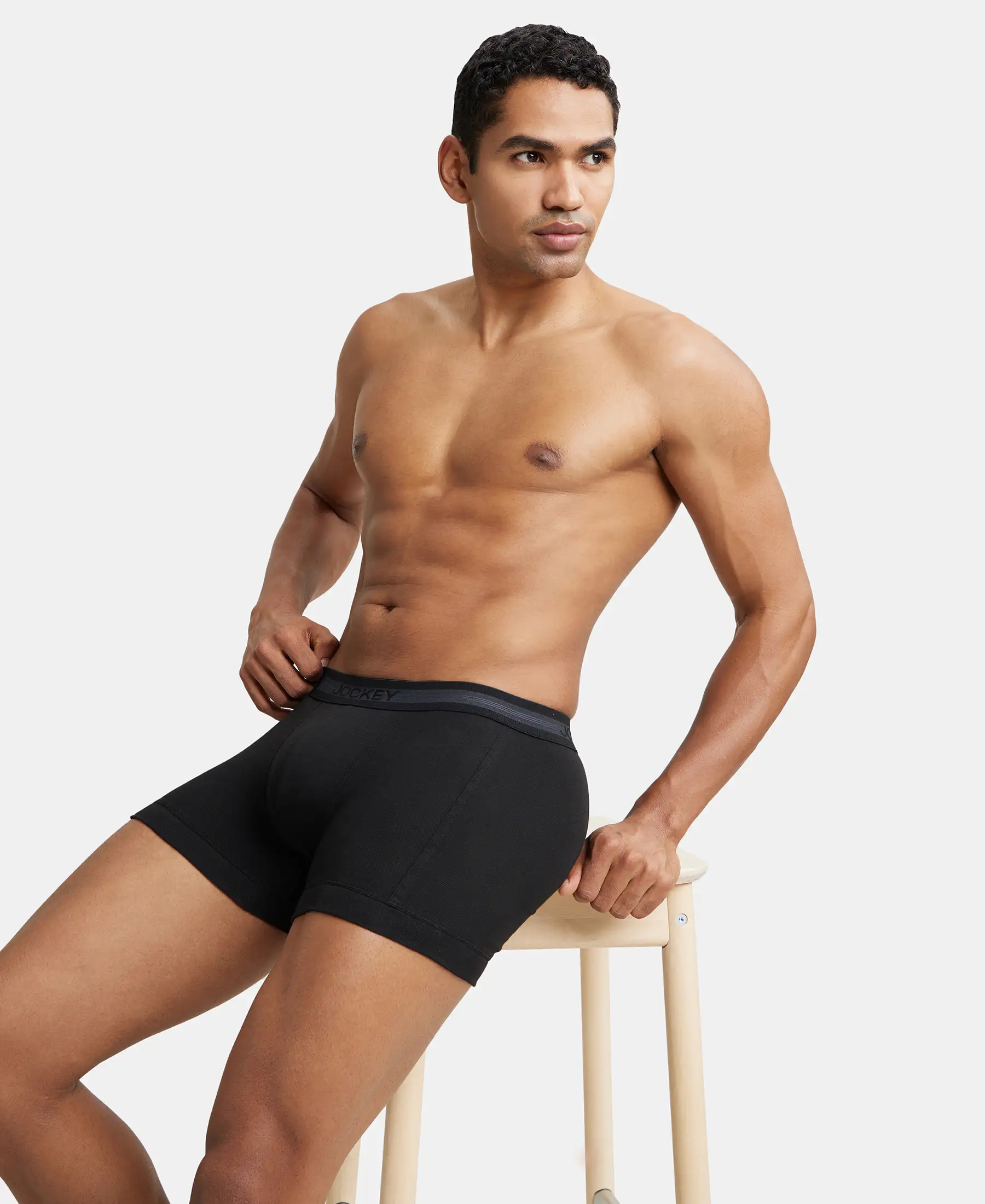 Super Combed Cotton Rib Solid Trunk with StayFresh Treatment - Black (Pack of 2) - Image 9