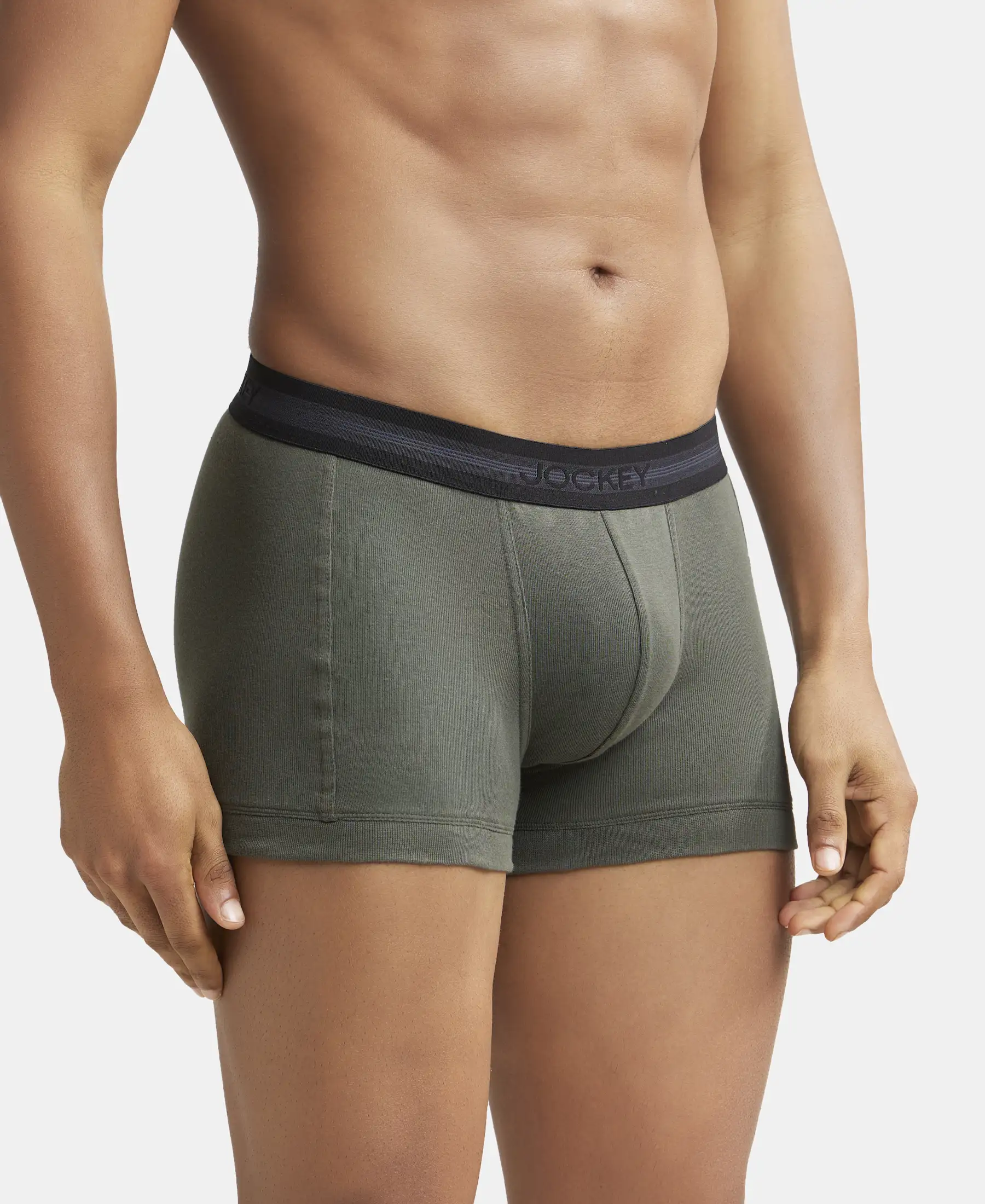 Super Combed Cotton Rib Solid Trunk with StayFresh Treatment - Deep Olive - Image 2