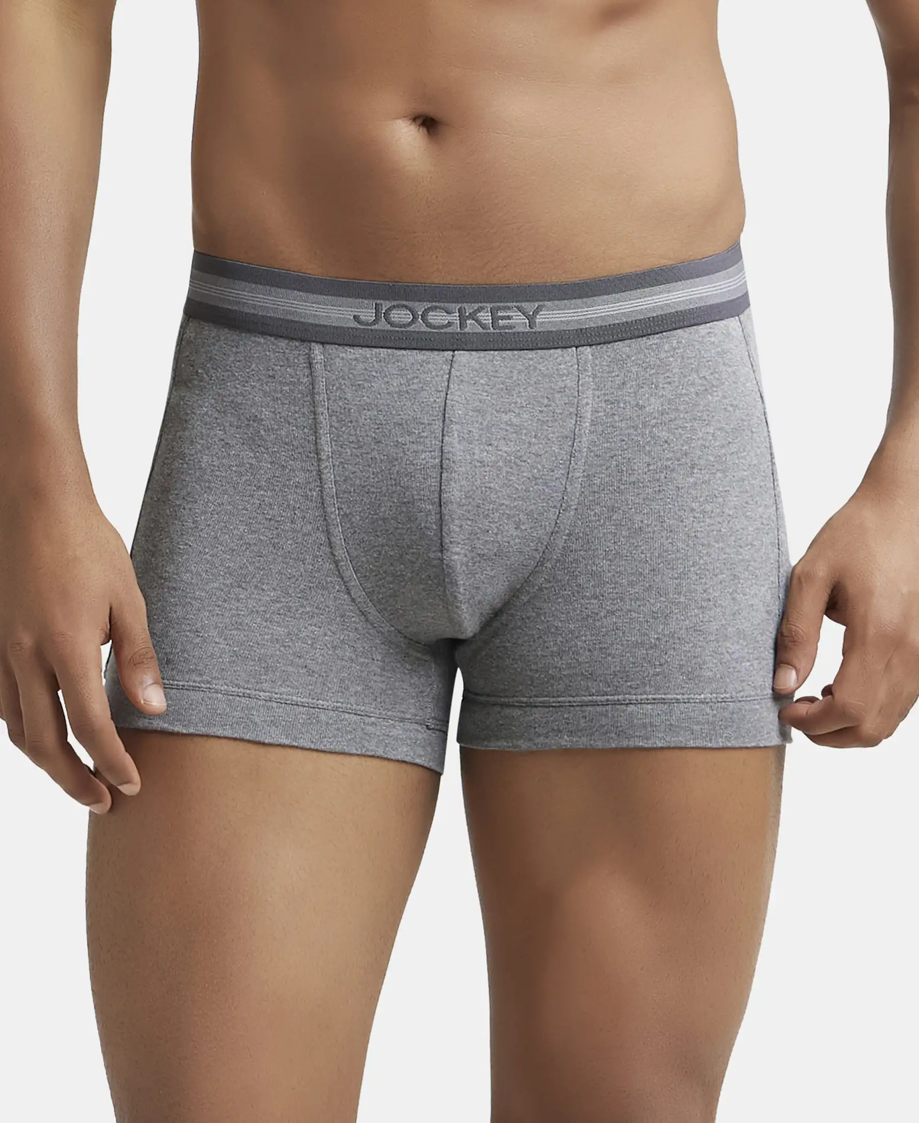 Super Combed Cotton Rib Solid Trunk with StayFresh Treatment - Mid Grey Melange