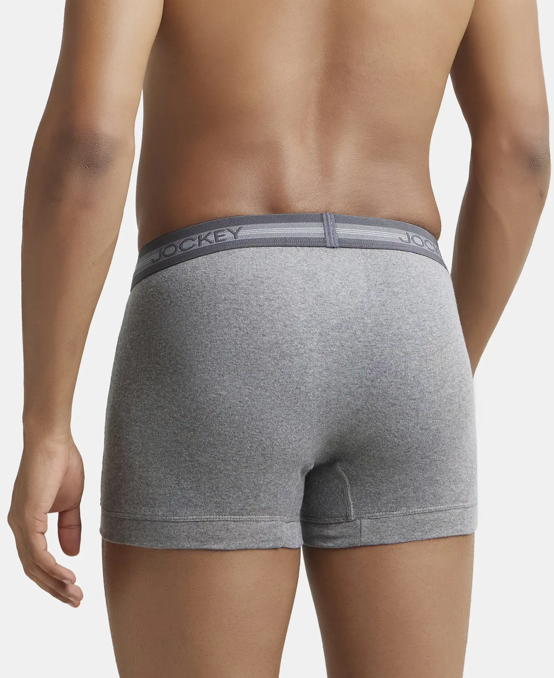 Super Combed Cotton Rib Solid Trunk with StayFresh Treatment - Mid Grey Melange - Image 3