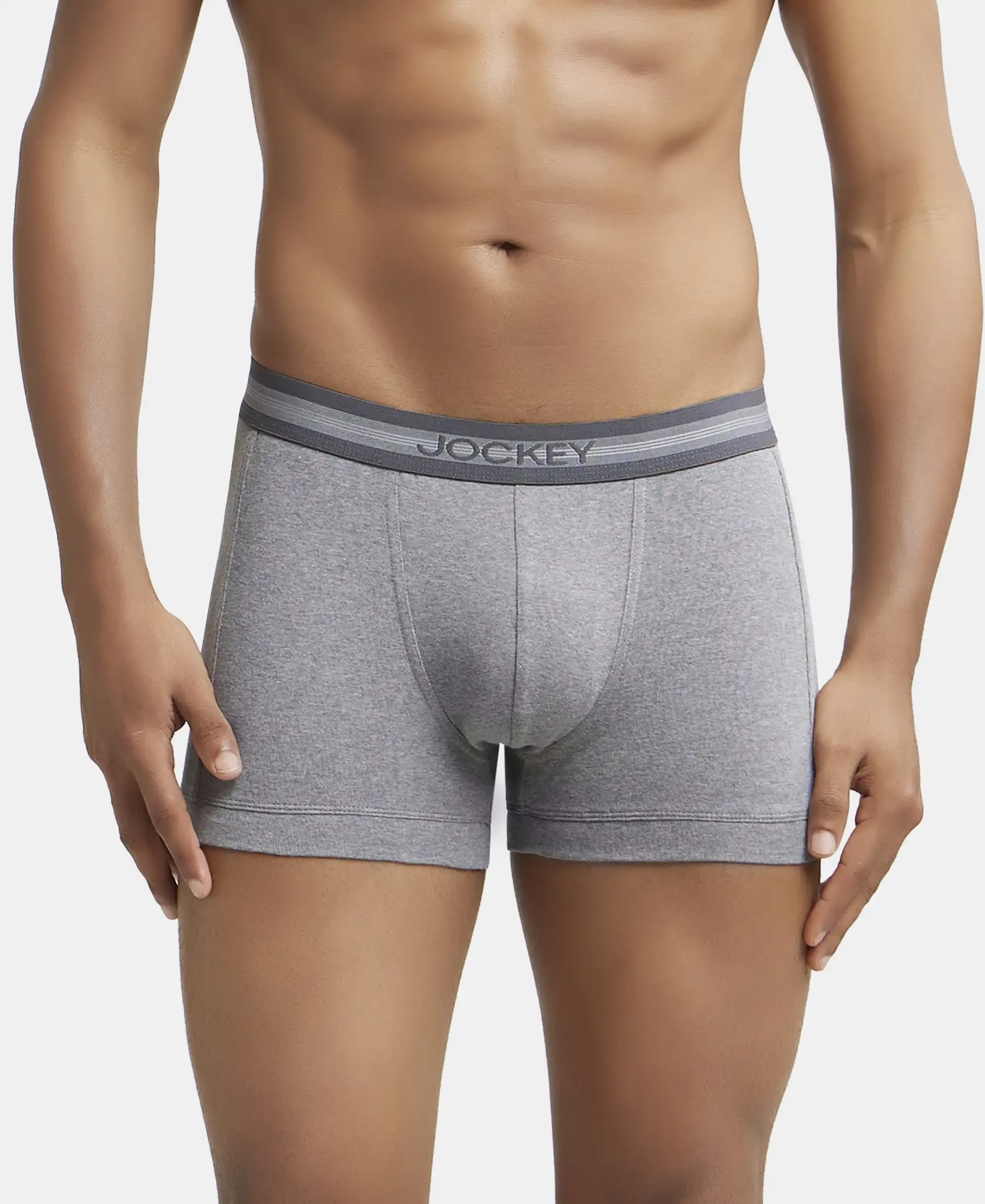Super Combed Cotton Rib Solid Trunk with StayFresh Treatment - Mid Grey Melange (Pack of 2) - Image 7