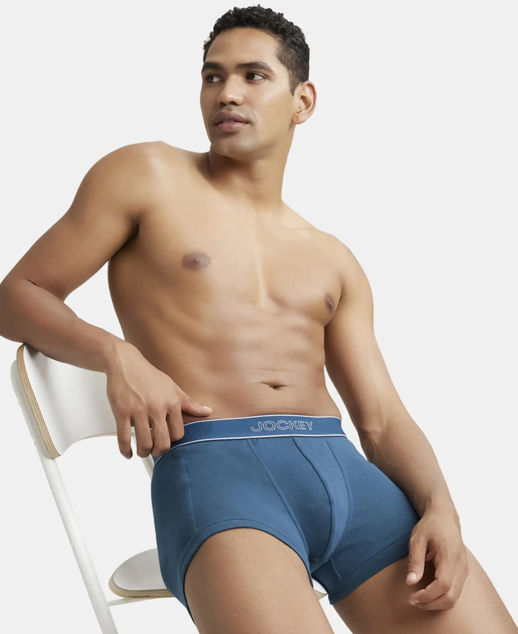 Super Combed Cotton Rib Solid Trunk with StayFresh Treatment - Reflecting Pond (Pack of 2) - Image 8