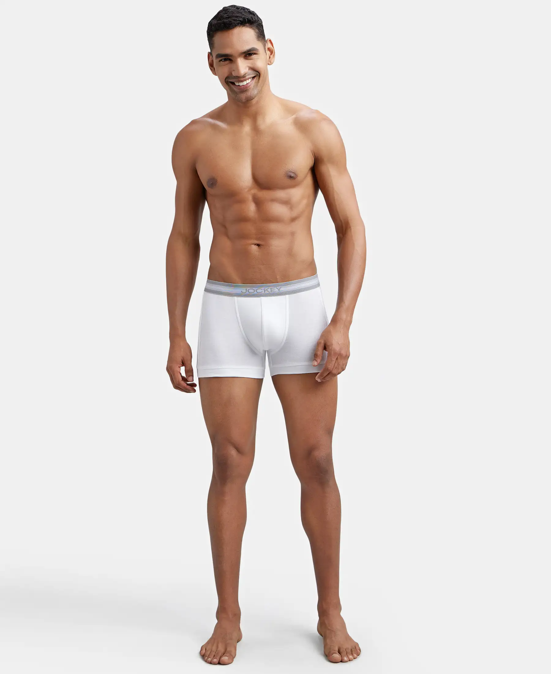 Super Combed Cotton Rib Solid Trunk with StayFresh Treatment - White (Pack of 2) - Image 4