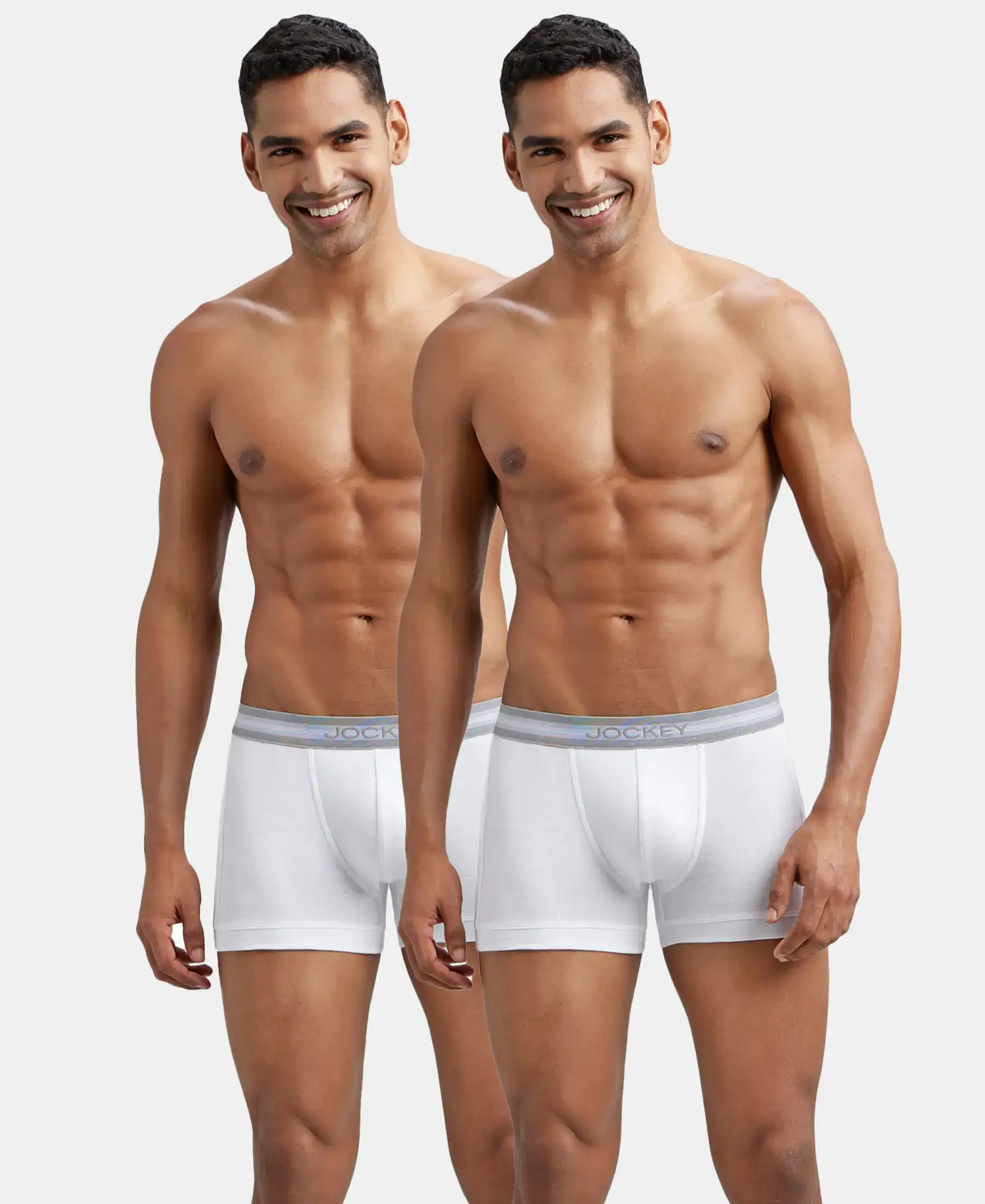Super Combed Cotton Rib Solid Trunk with StayFresh Treatment - White (Pack of 2) - Image 5