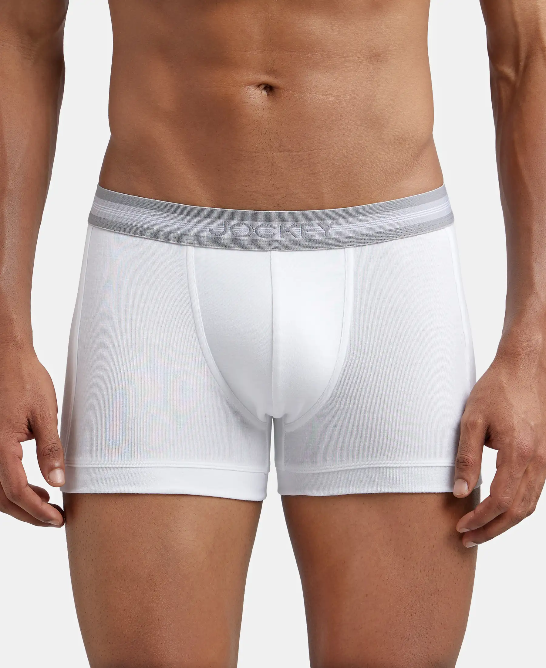 Super Combed Cotton Rib Solid Trunk with StayFresh Treatment - White (Pack of 2) - Image 7