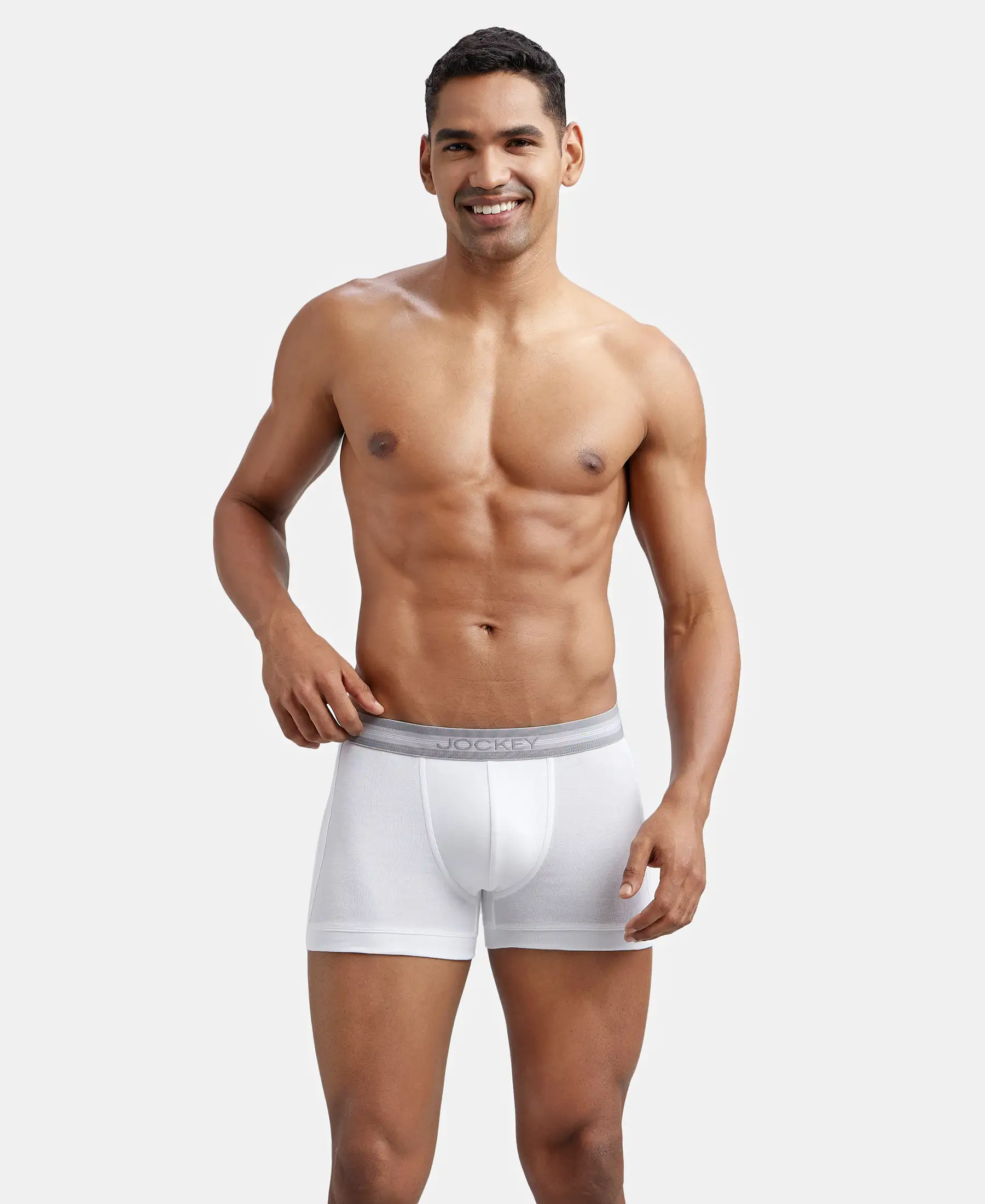 Super Combed Cotton Rib Solid Trunk with StayFresh Treatment - White (Pack of 2) - Image 8