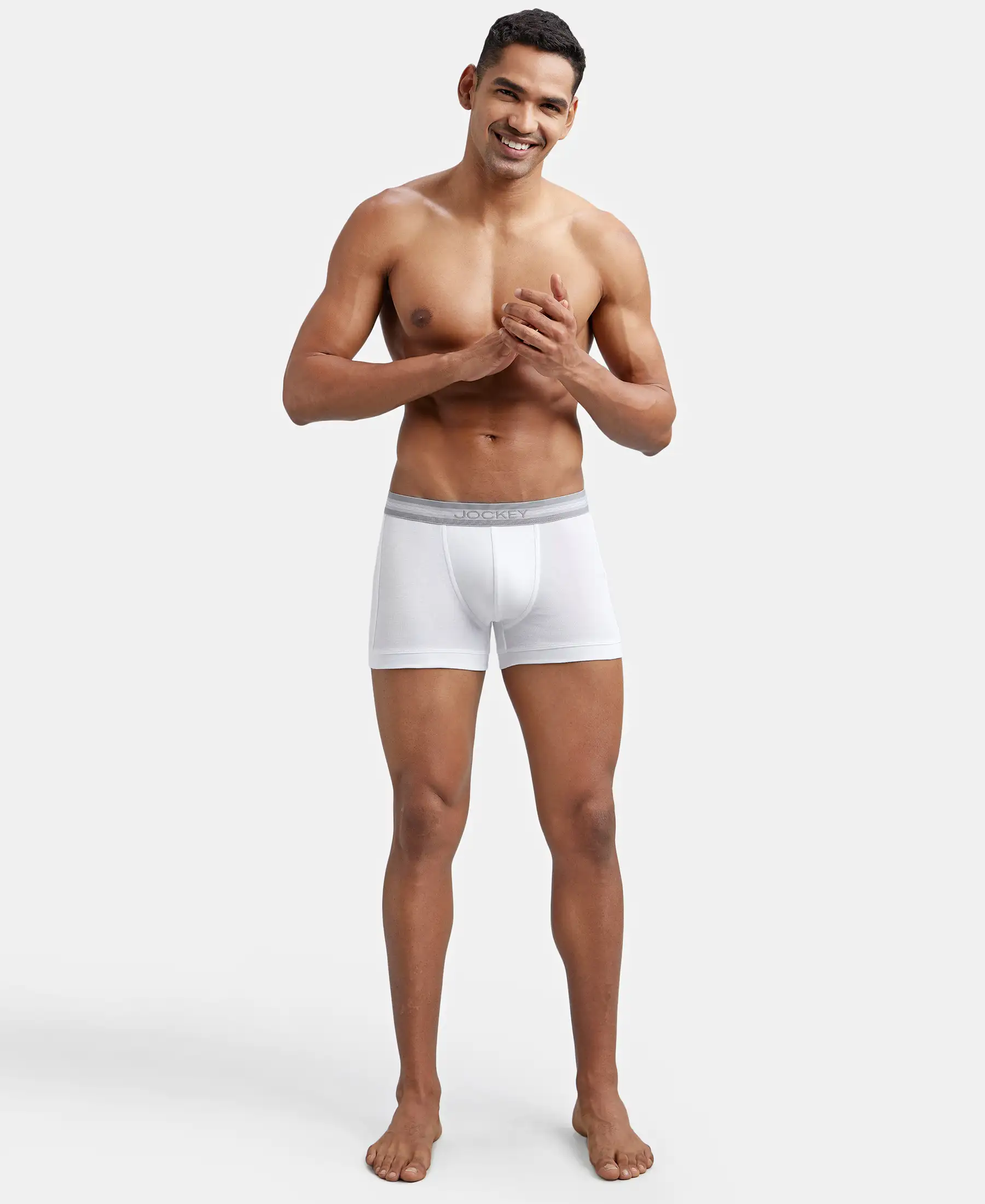 Super Combed Cotton Rib Solid Trunk with StayFresh Treatment - White (Pack of 2) - Image 9