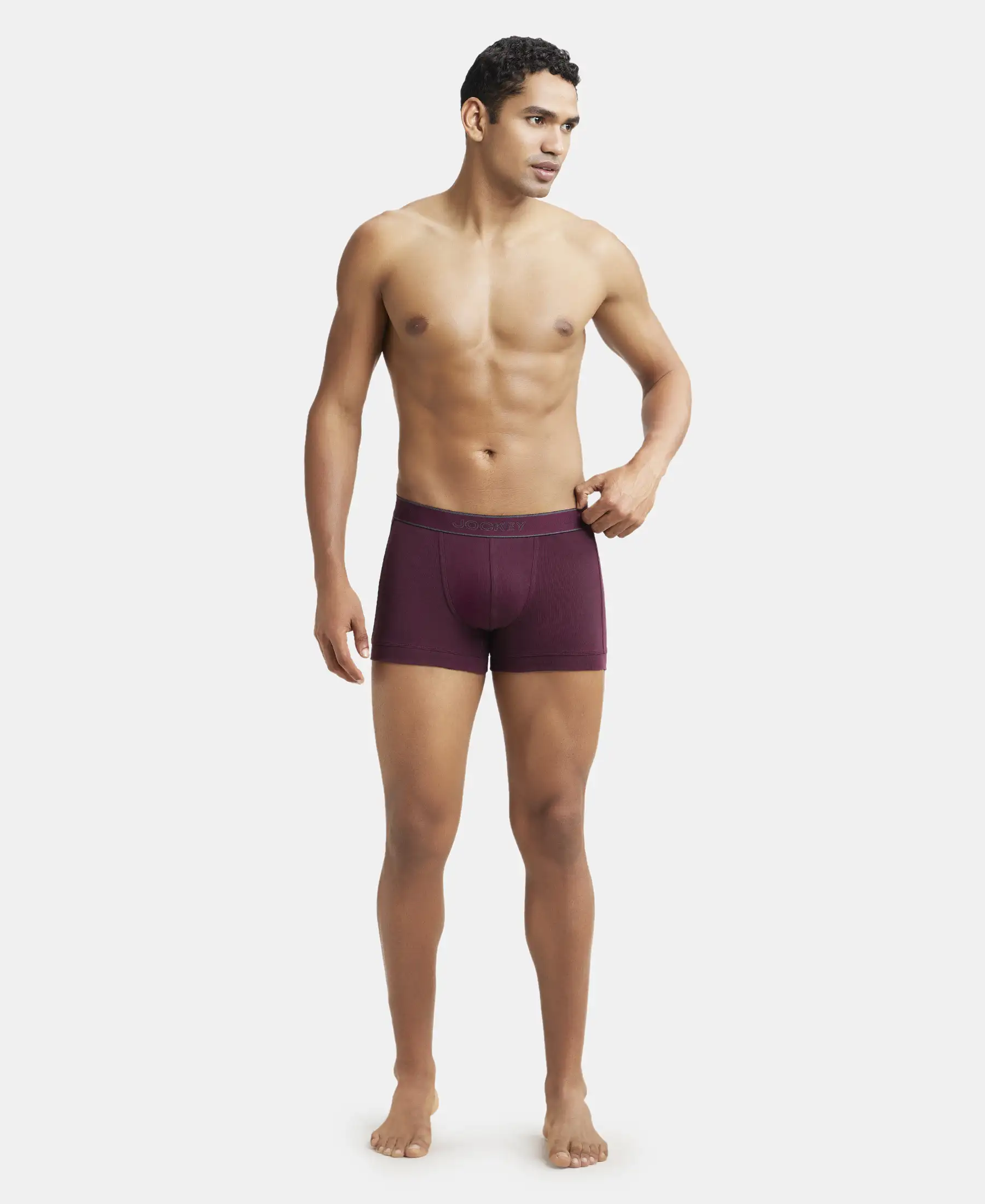 Super Combed Cotton Rib Solid Trunk with StayFresh Treatment - Wine Tasting - Image 4