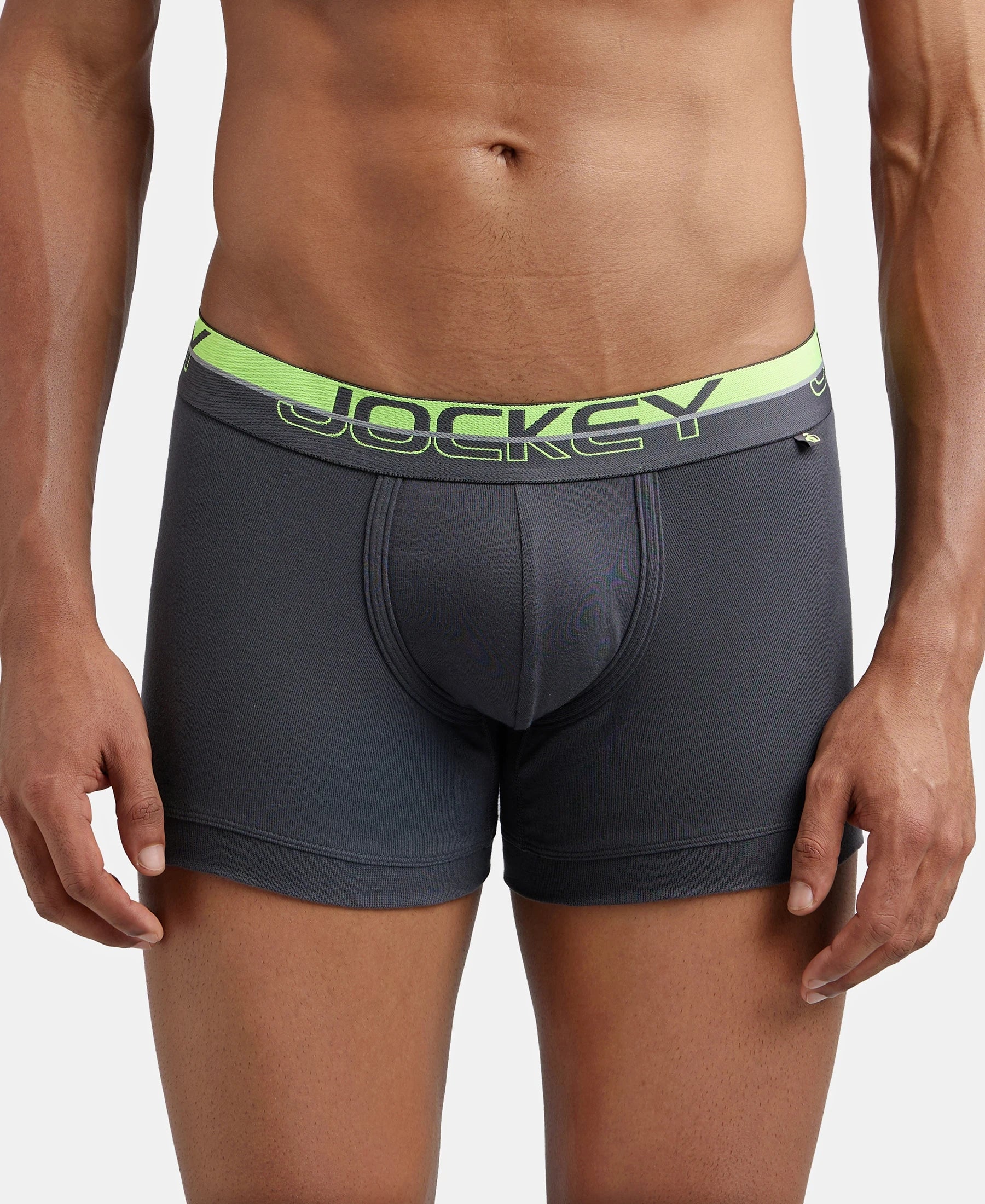 Super Combed Cotton Rib Solid Trunk with Ultrasoft Waistband - Asphalt
