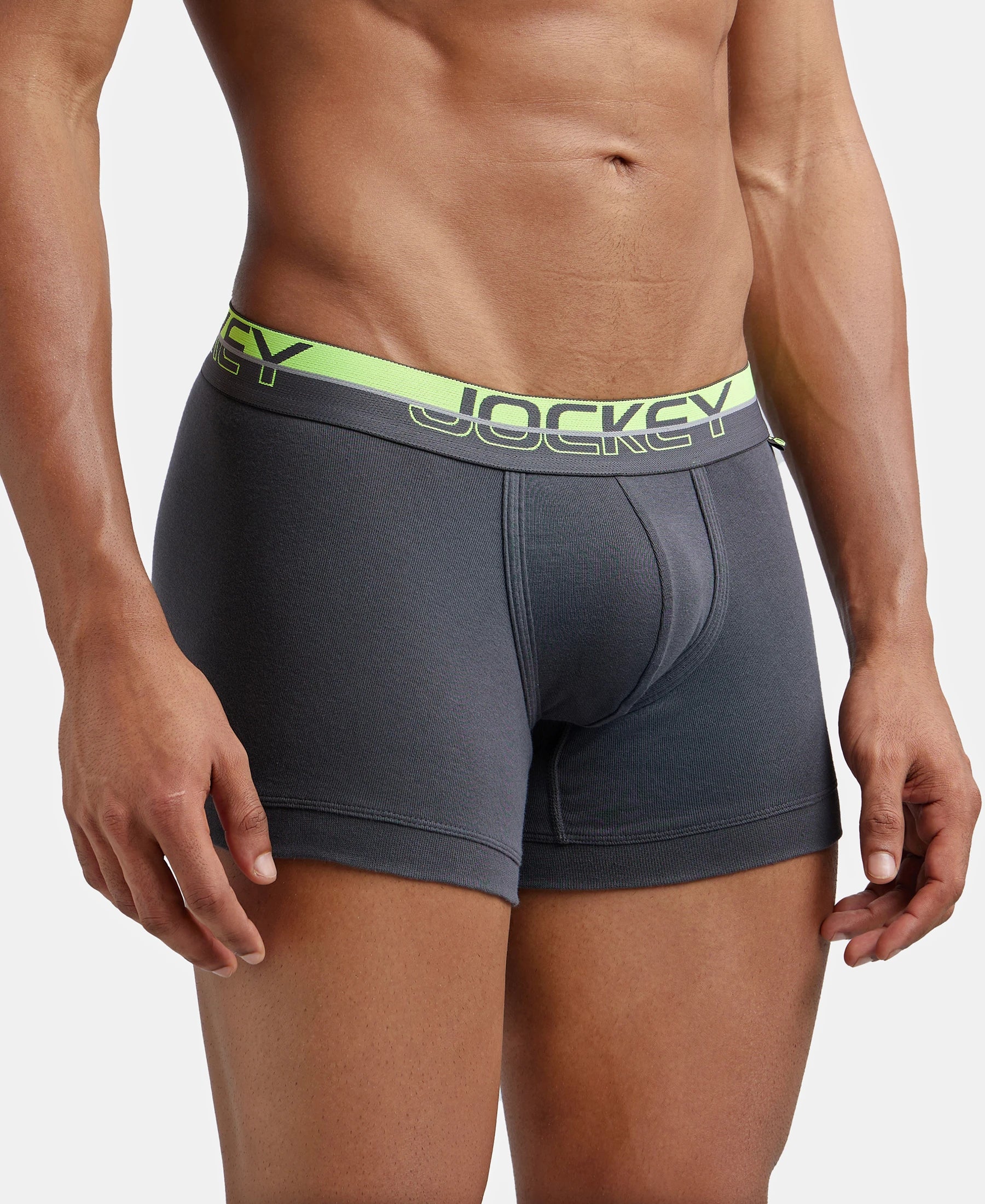 Super Combed Cotton Rib Solid Trunk with Ultrasoft Waistband - Asphalt - Image 2