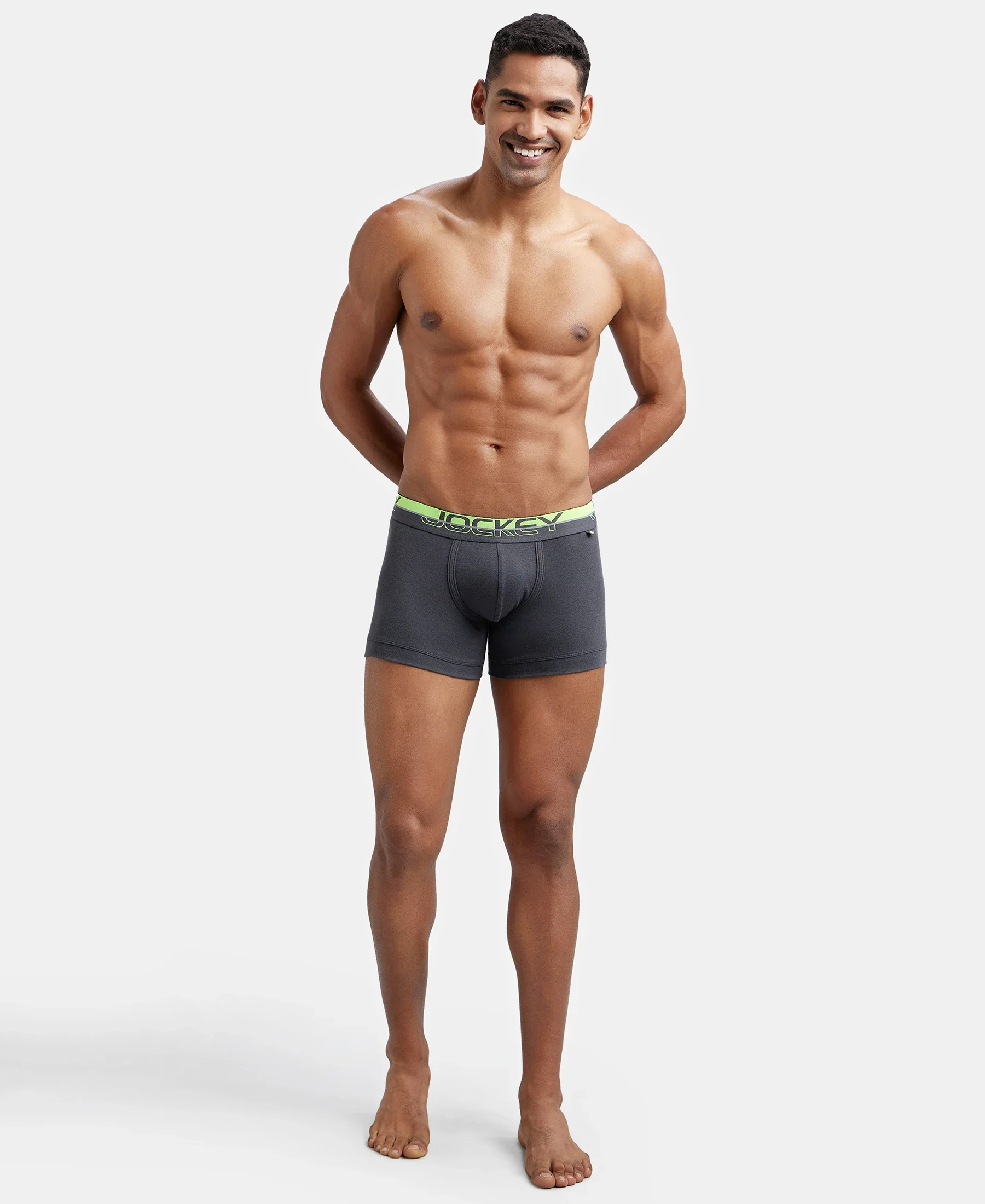 Super Combed Cotton Rib Solid Trunk with Ultrasoft Waistband - Asphalt - Image 6