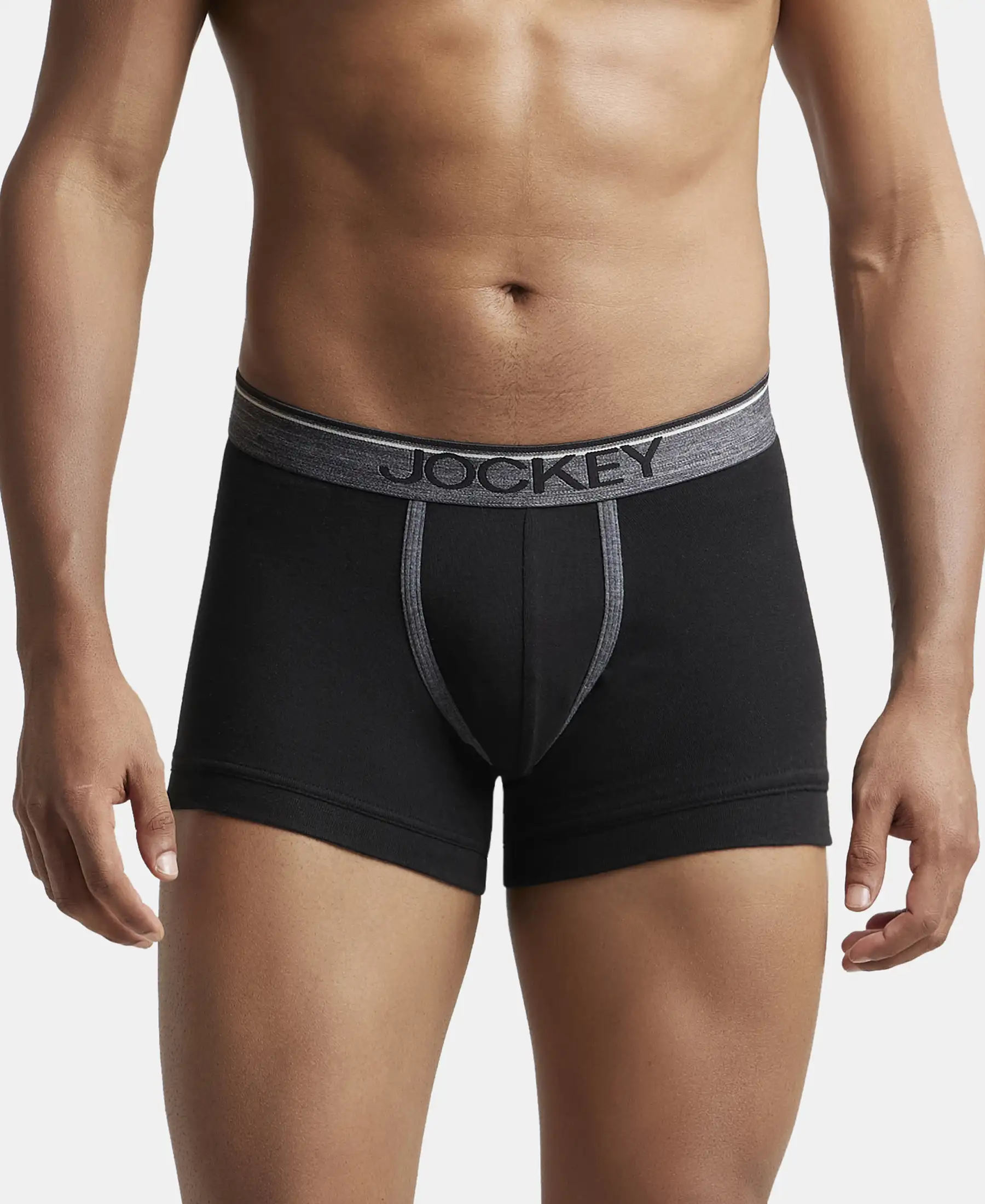 Super Combed Cotton Rib Solid Trunk with Ultrasoft Waistband - Black