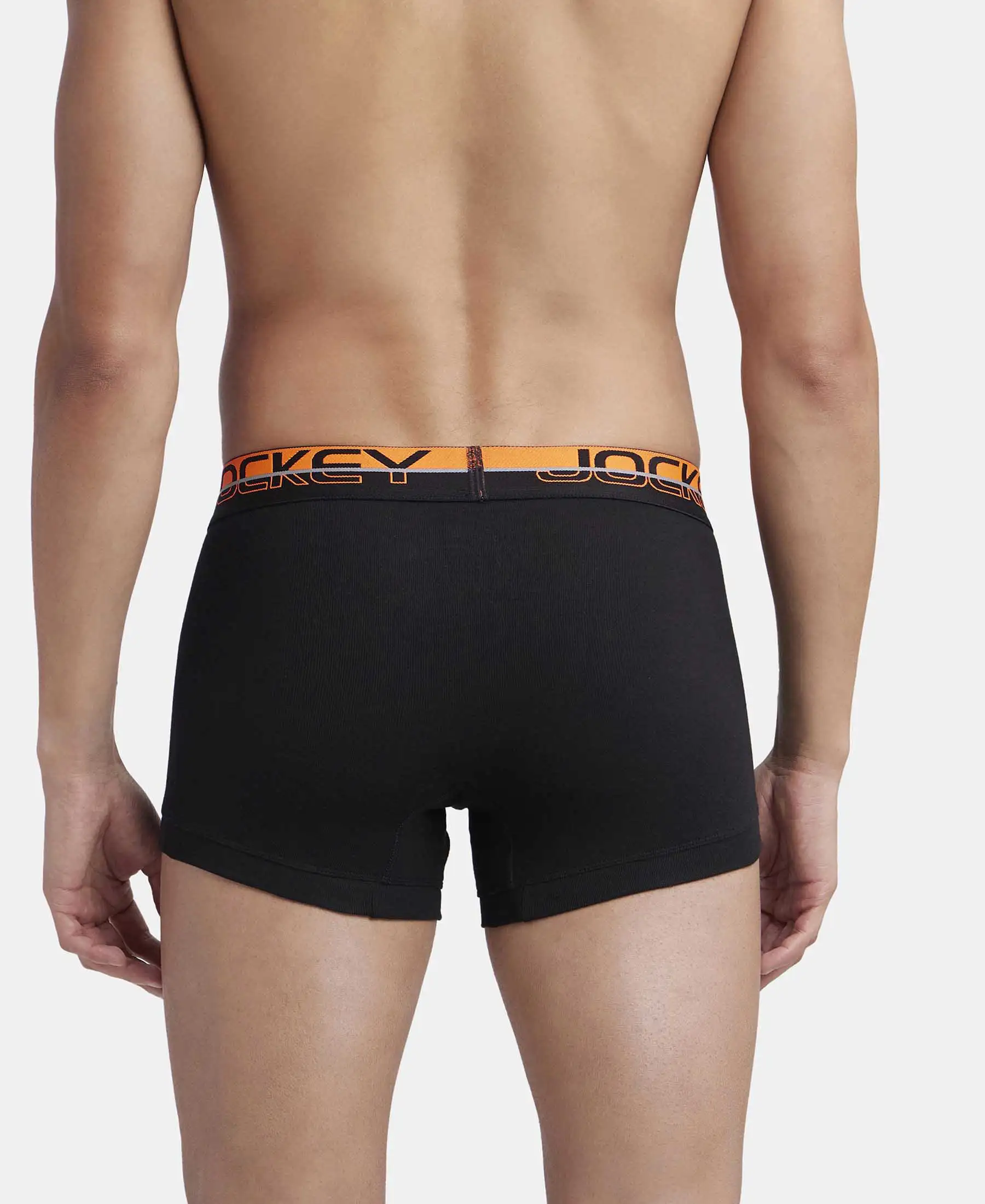 Super Combed Cotton Rib Solid Trunk with Ultrasoft Waistband - Black - Image 3