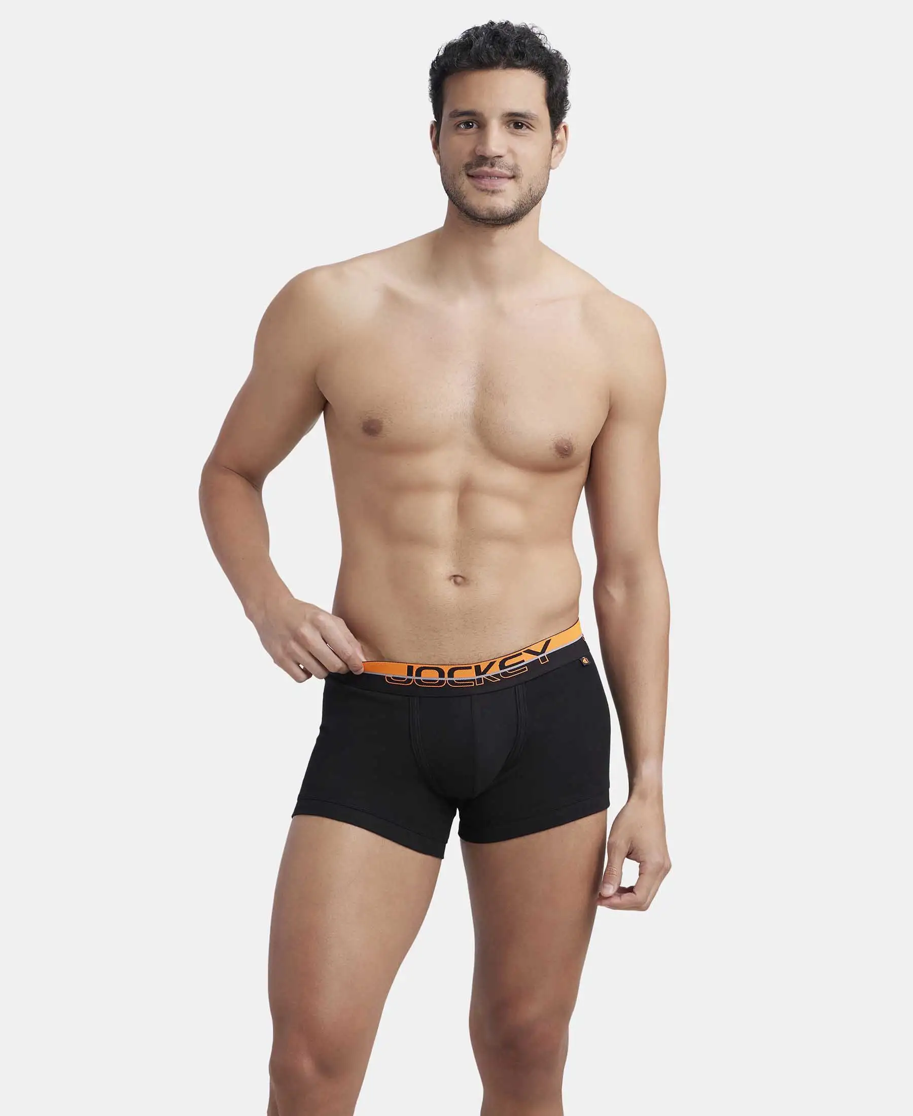 Super Combed Cotton Rib Solid Trunk with Ultrasoft Waistband - Black - Image 5