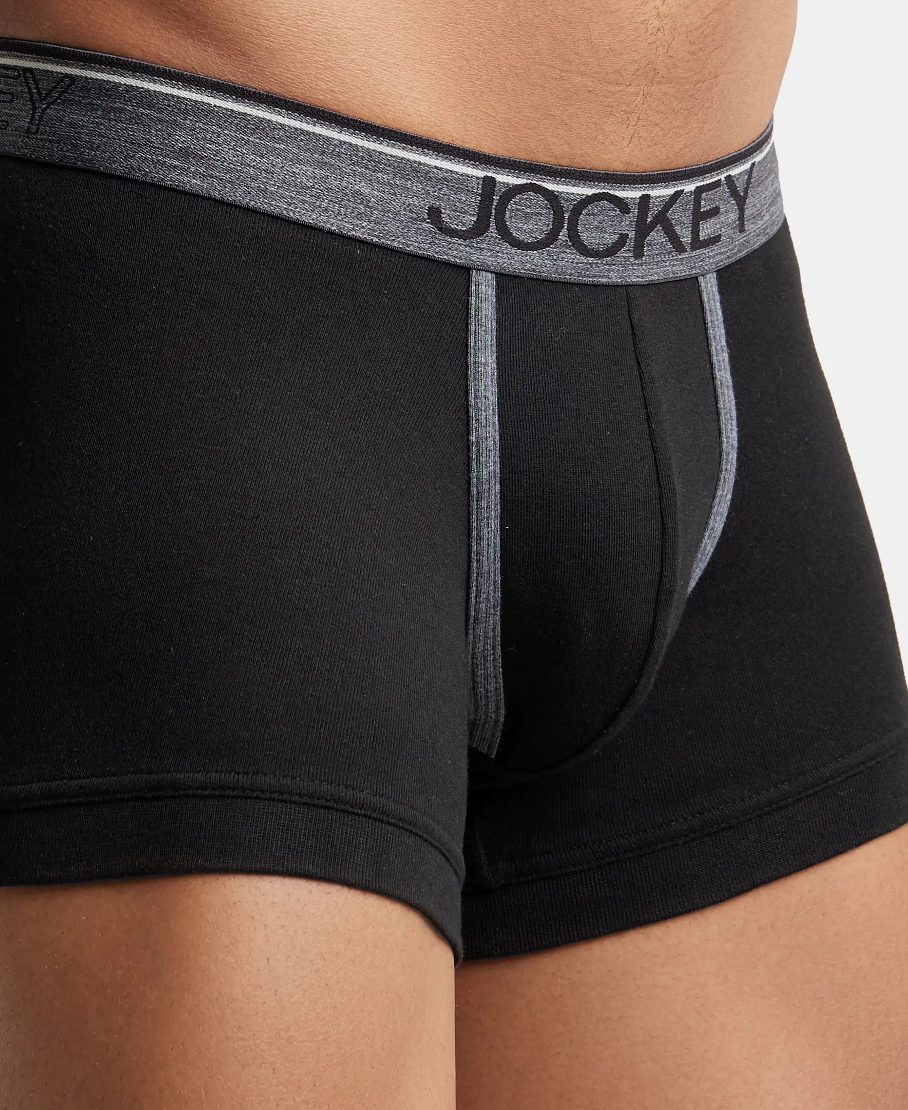 Super Combed Cotton Rib Solid Trunk with Ultrasoft Waistband - Black (Pack of 2) - Image 6