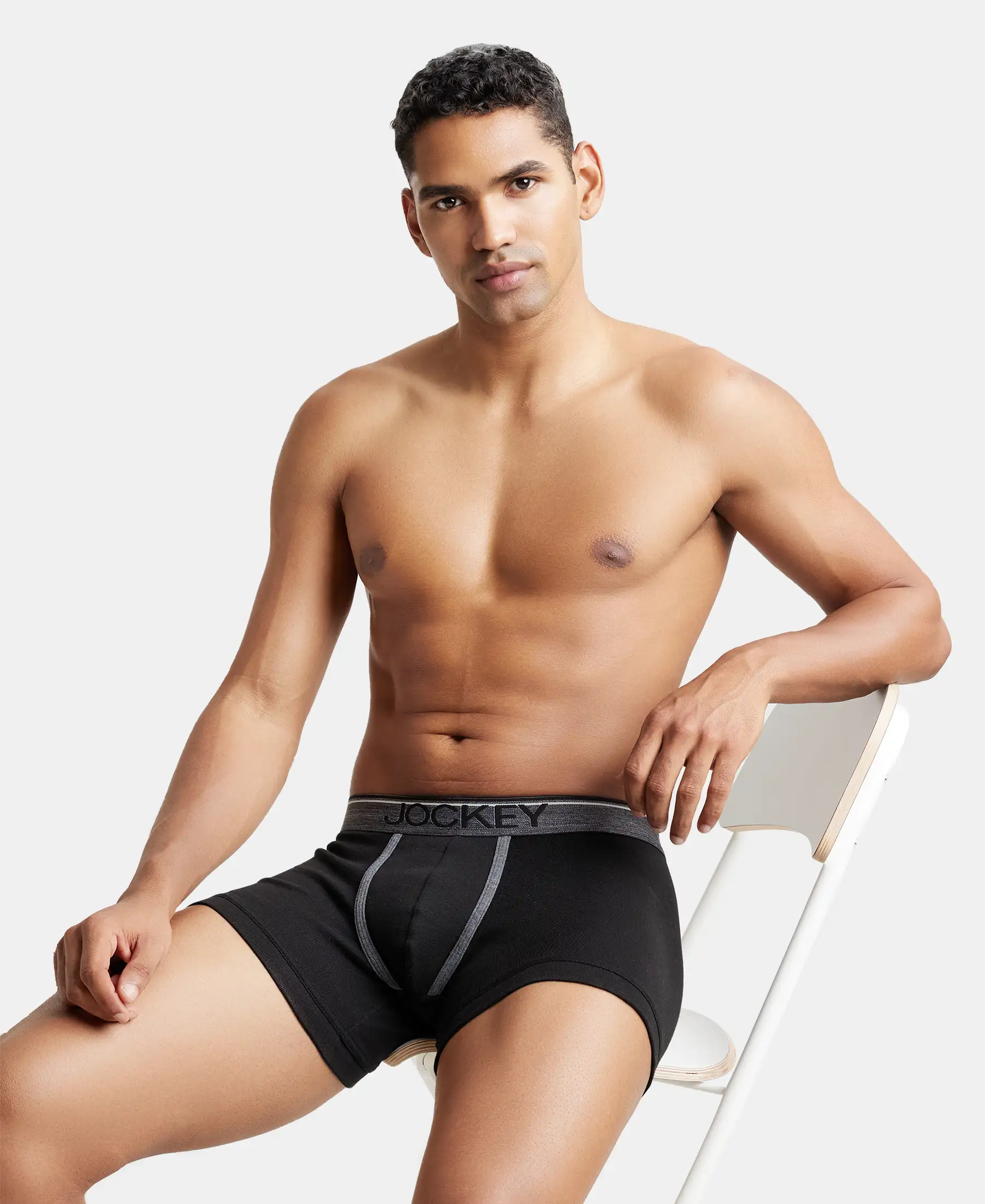 Super Combed Cotton Rib Solid Trunk with Ultrasoft Waistband - Black (Pack of 2) - Image 8