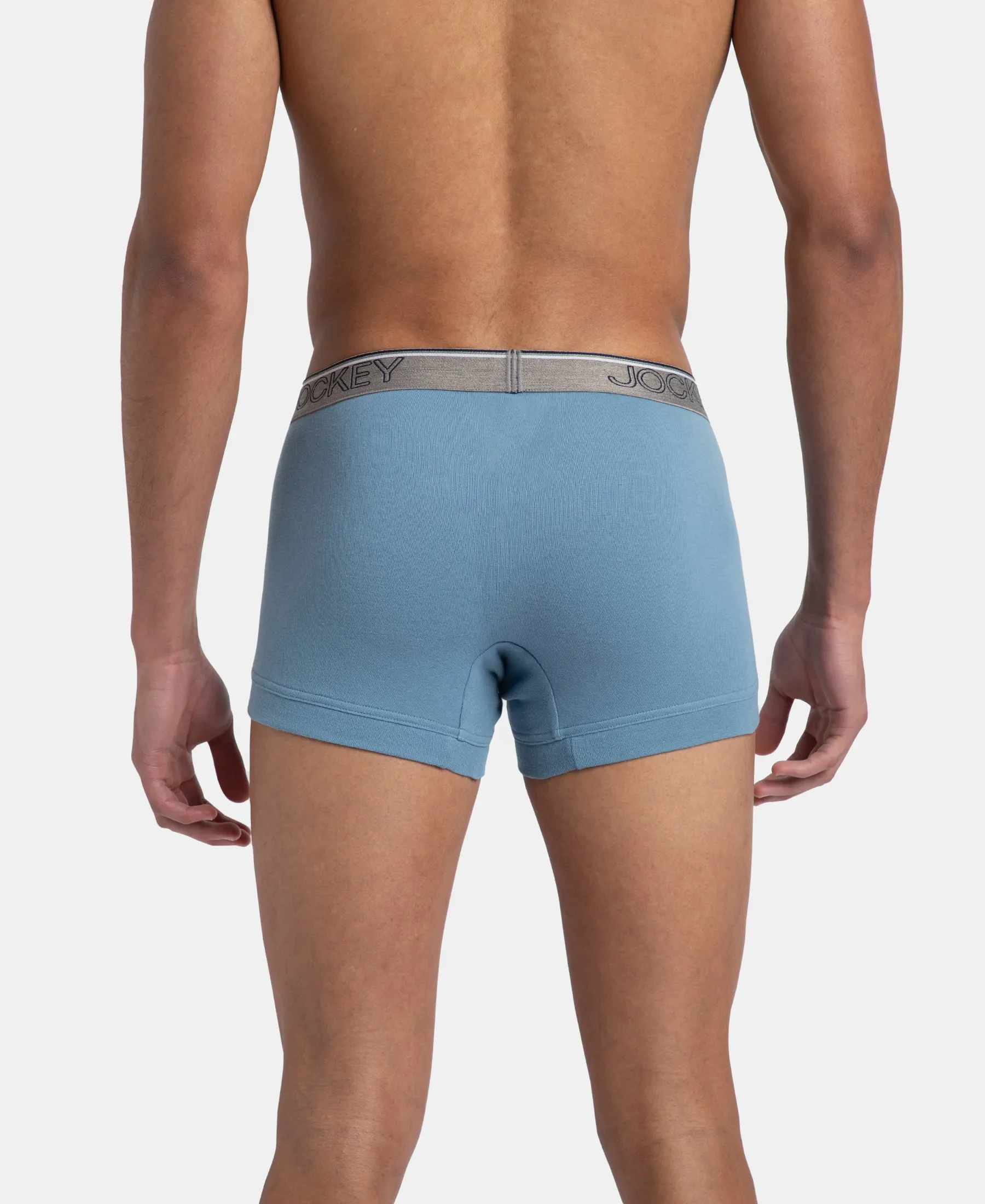 Super Combed Cotton Rib Solid Trunk with Ultrasoft Waistband - Blue Shadow - Image 3