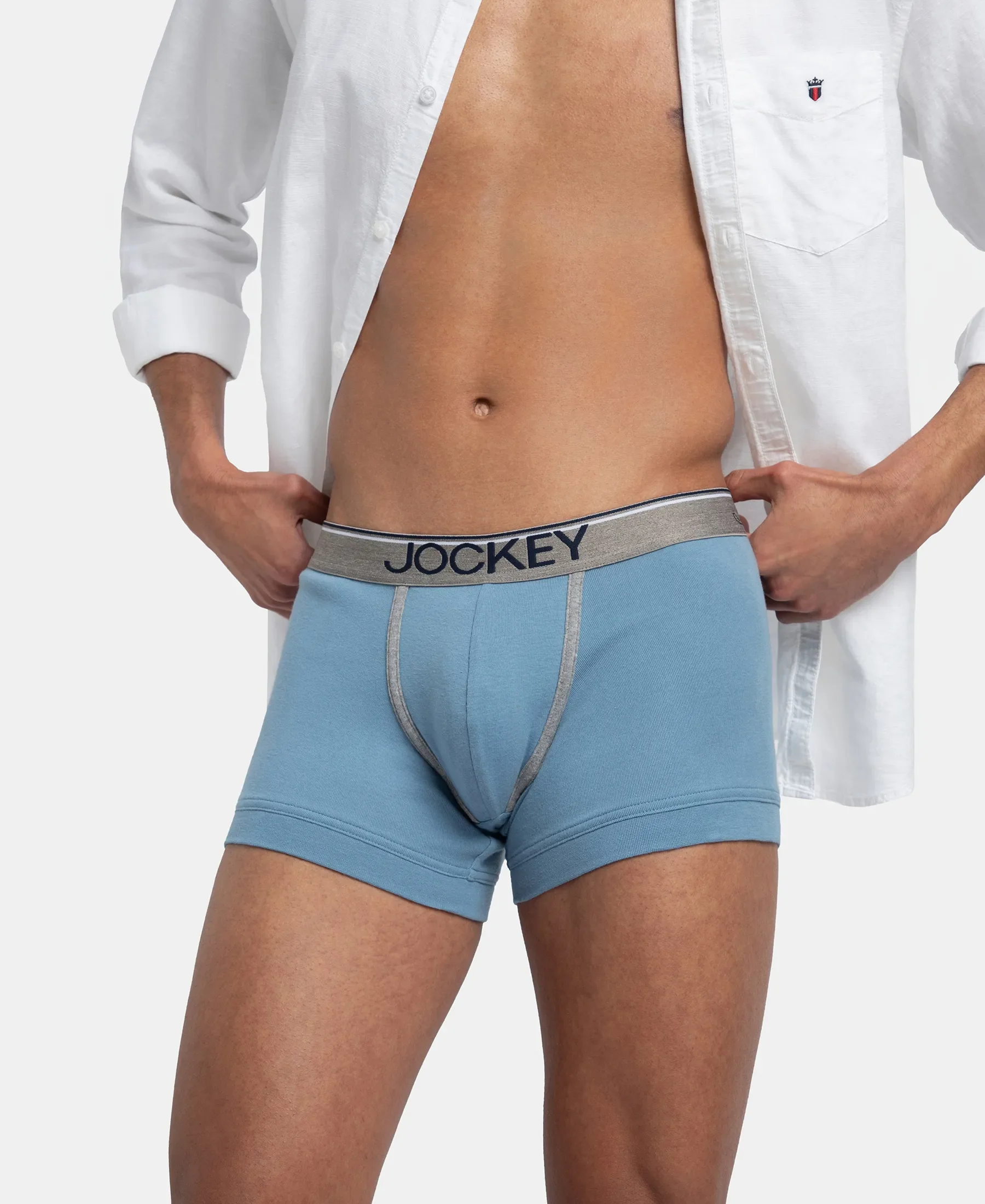 Super Combed Cotton Rib Solid Trunk with Ultrasoft Waistband - Blue Shadow - Image 5