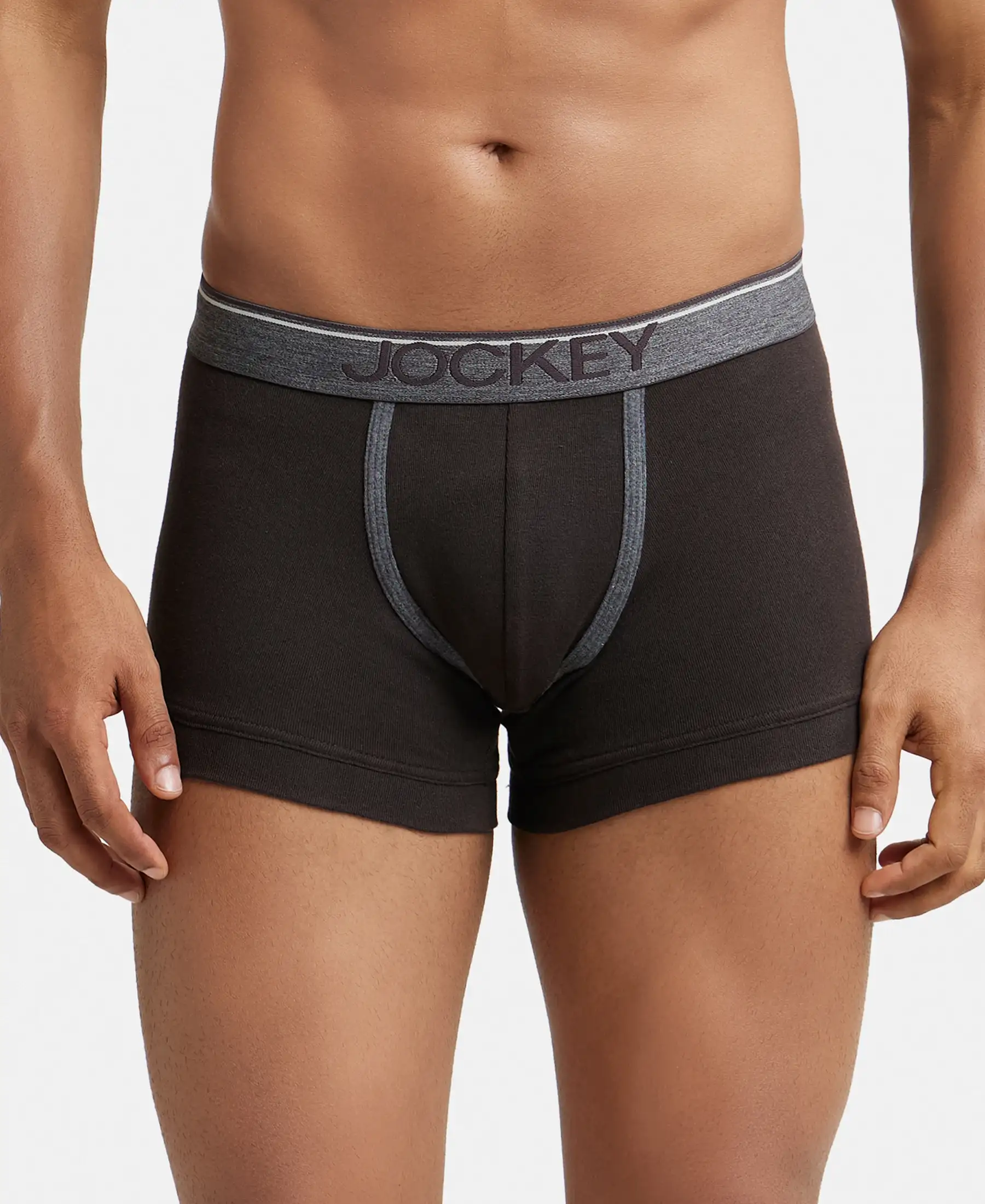 Super Combed Cotton Rib Solid Trunk with Ultrasoft Waistband - Brown