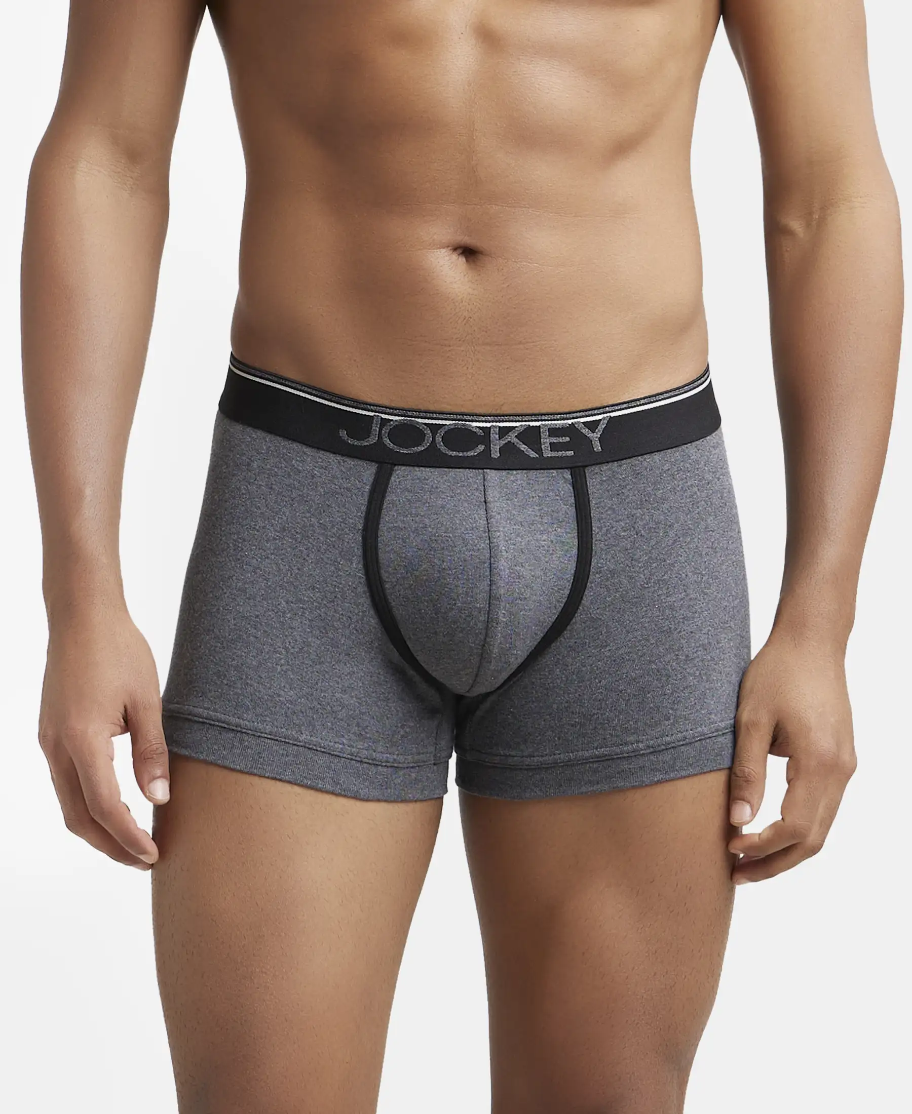 Super Combed Cotton Rib Solid Trunk with Ultrasoft Waistband - Charcoal Melange (Pack of 2) - Image 7