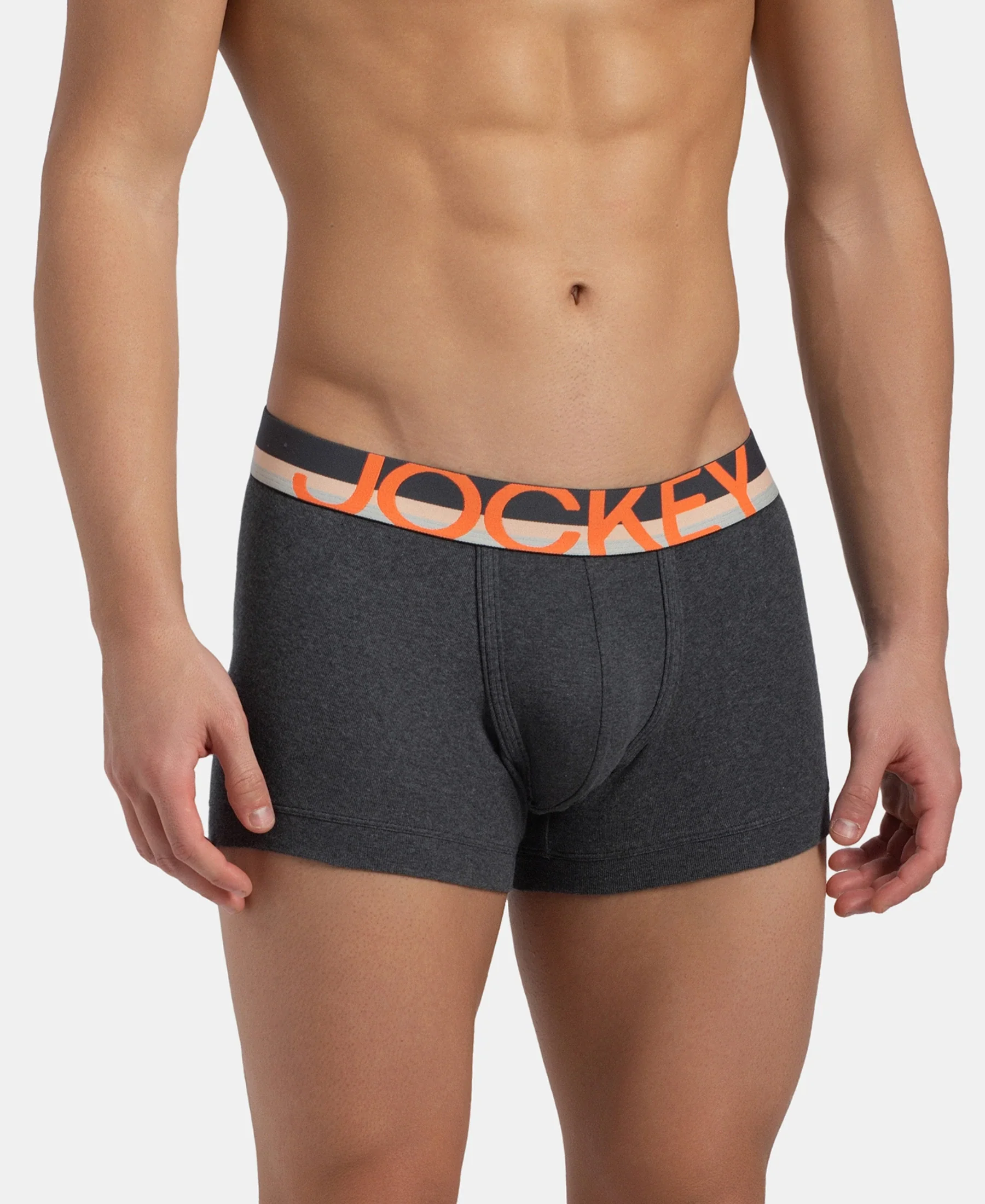 Super Combed Cotton Rib Solid Trunk with Ultrasoft Waistband - Charcoal Melange (Pack of 2) - Image 5