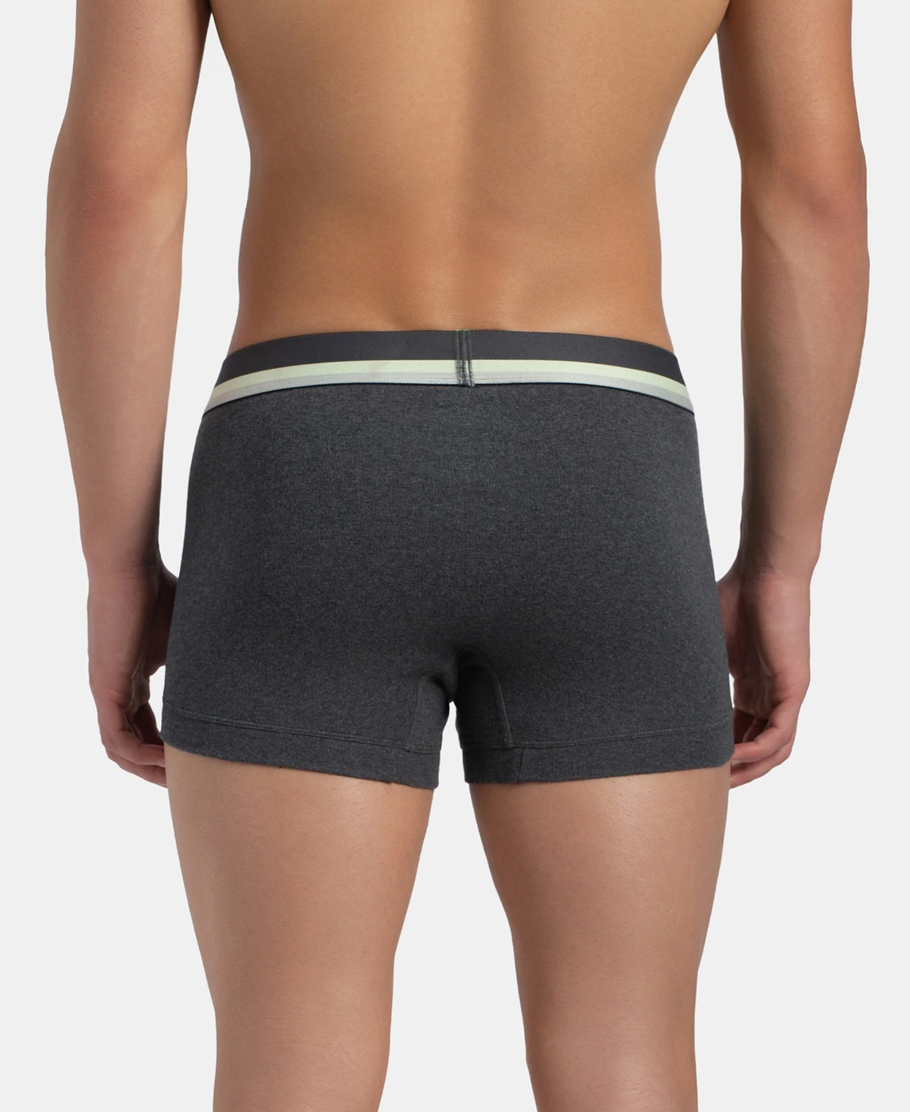 Super Combed Cotton Rib Solid Trunk with Ultrasoft Waistband - Charcoal Melange (Pack of 2) - Image 7