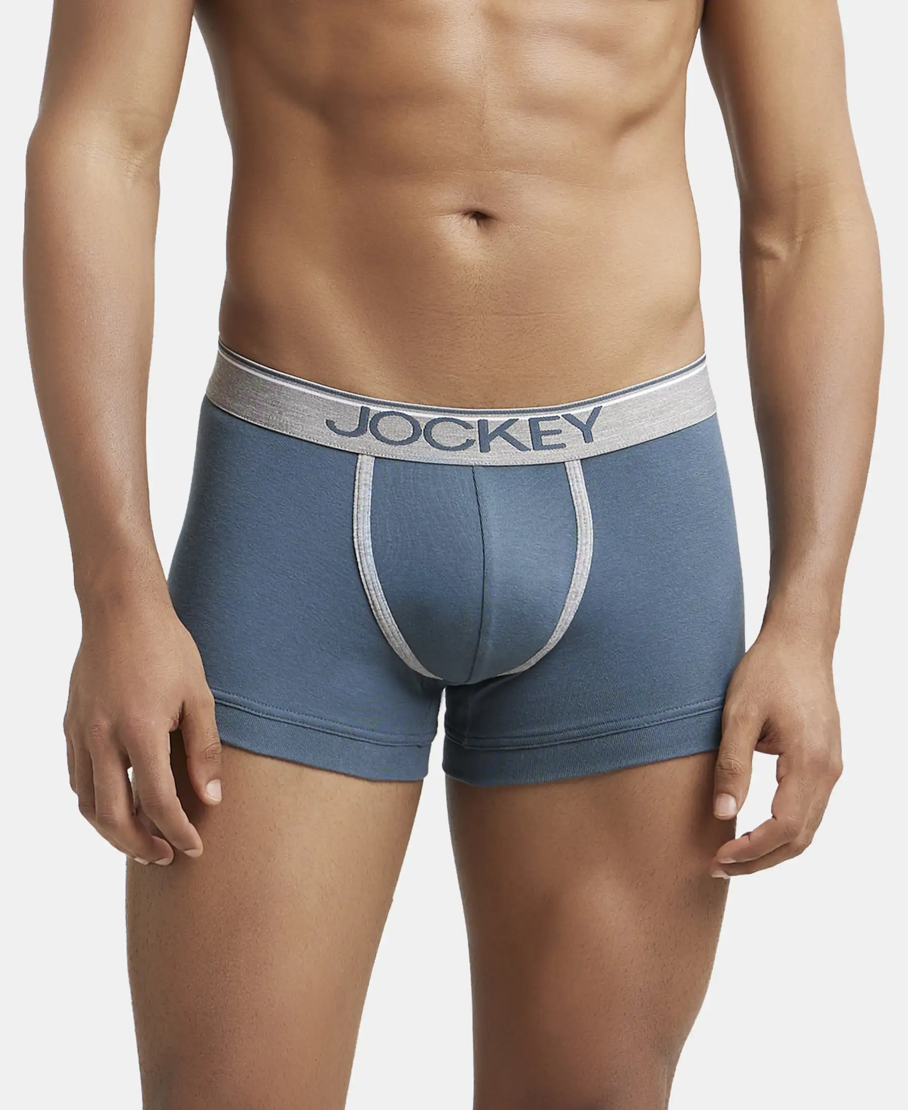 Super Combed Cotton Rib Solid Trunk with Ultrasoft Waistband - Deep Slate