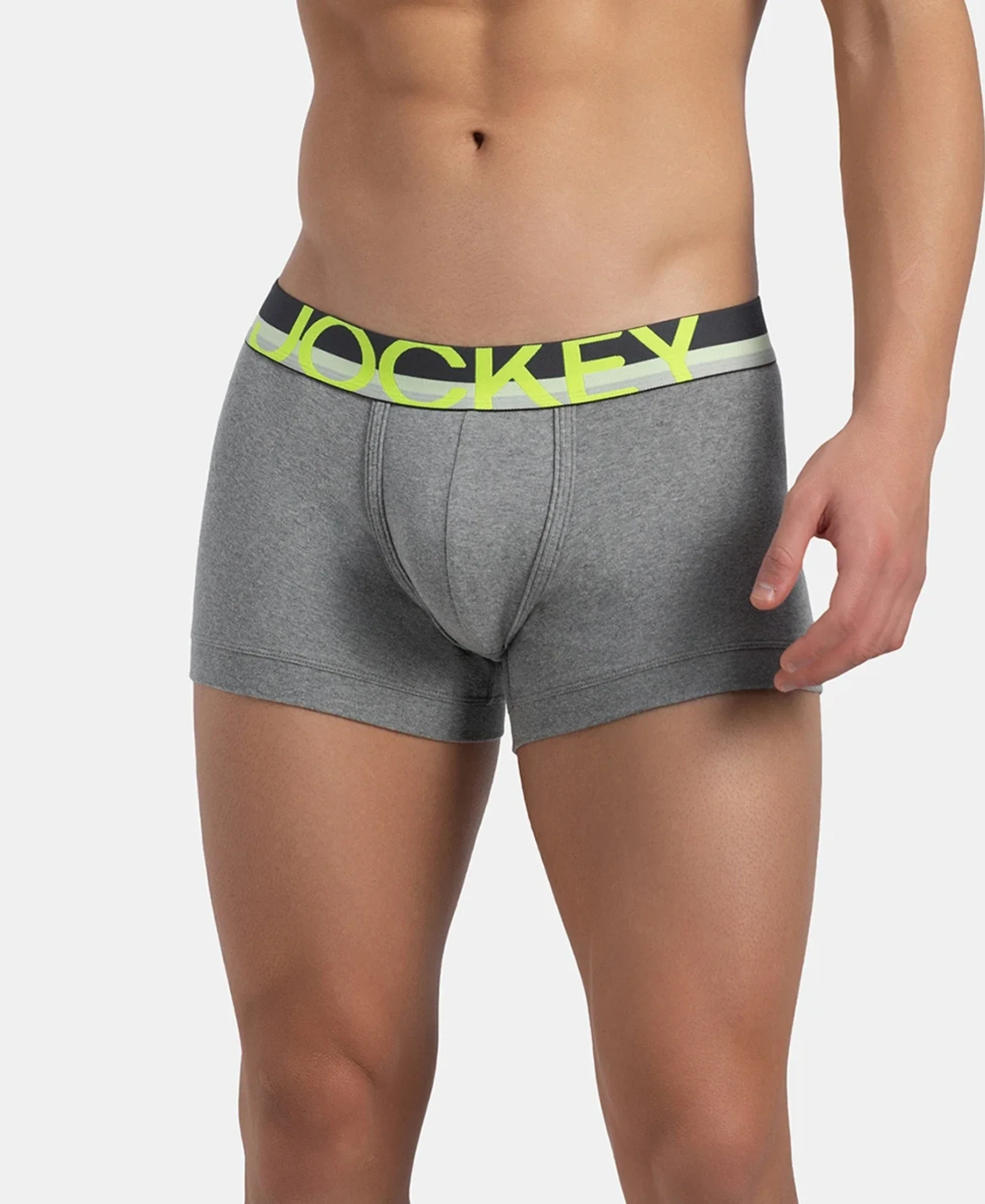 Super Combed Cotton Rib Solid Trunk with Ultrasoft Waistband - Grey - Image 5