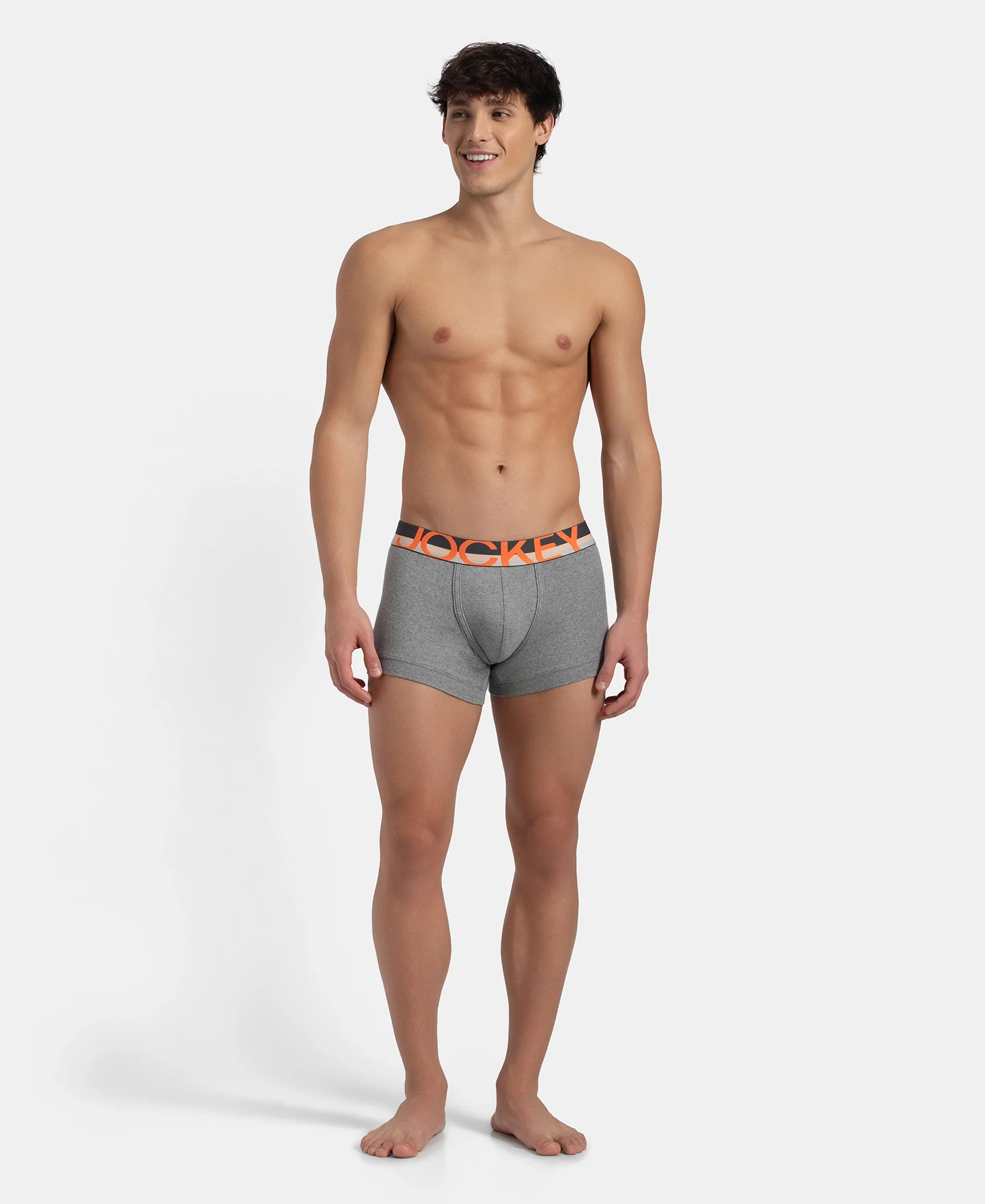 Super Combed Cotton Rib Solid Trunk with Ultrasoft Waistband - Grey (Pack of 2) - Image 10