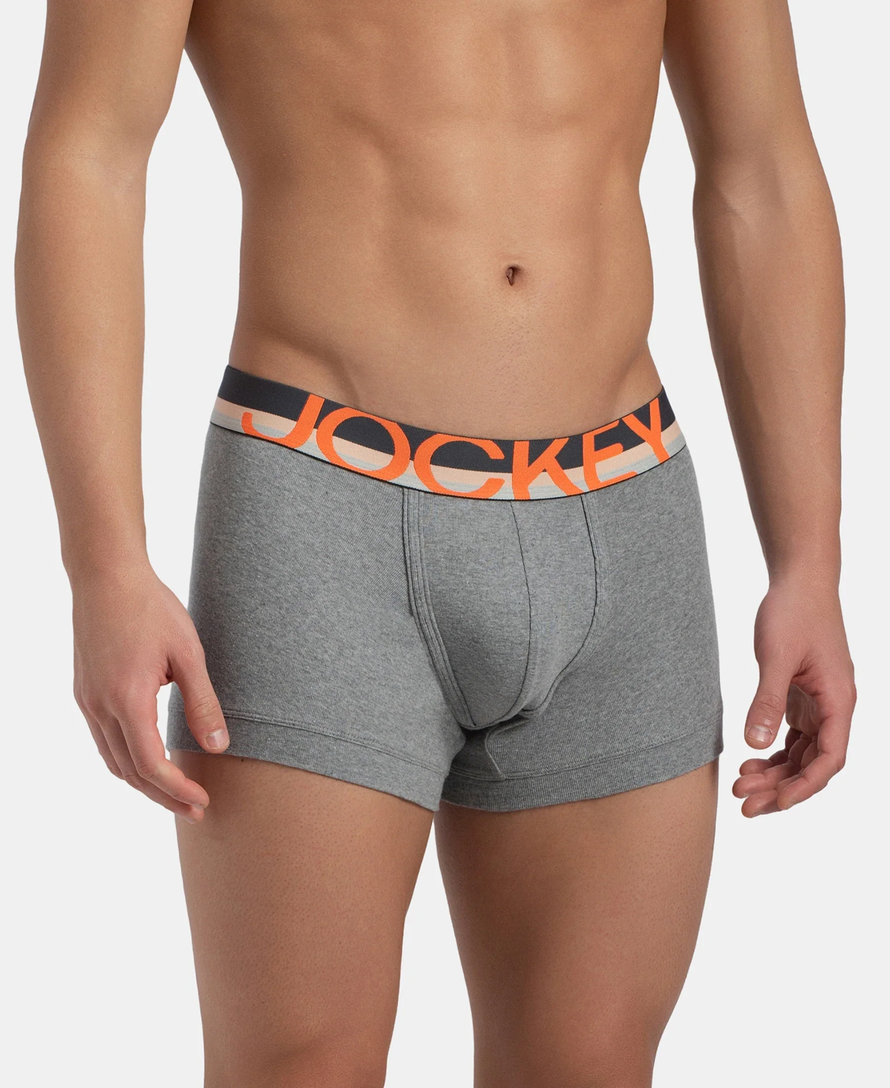 Super Combed Cotton Rib Solid Trunk with Ultrasoft Waistband - Grey (Pack of 2) - Image 6