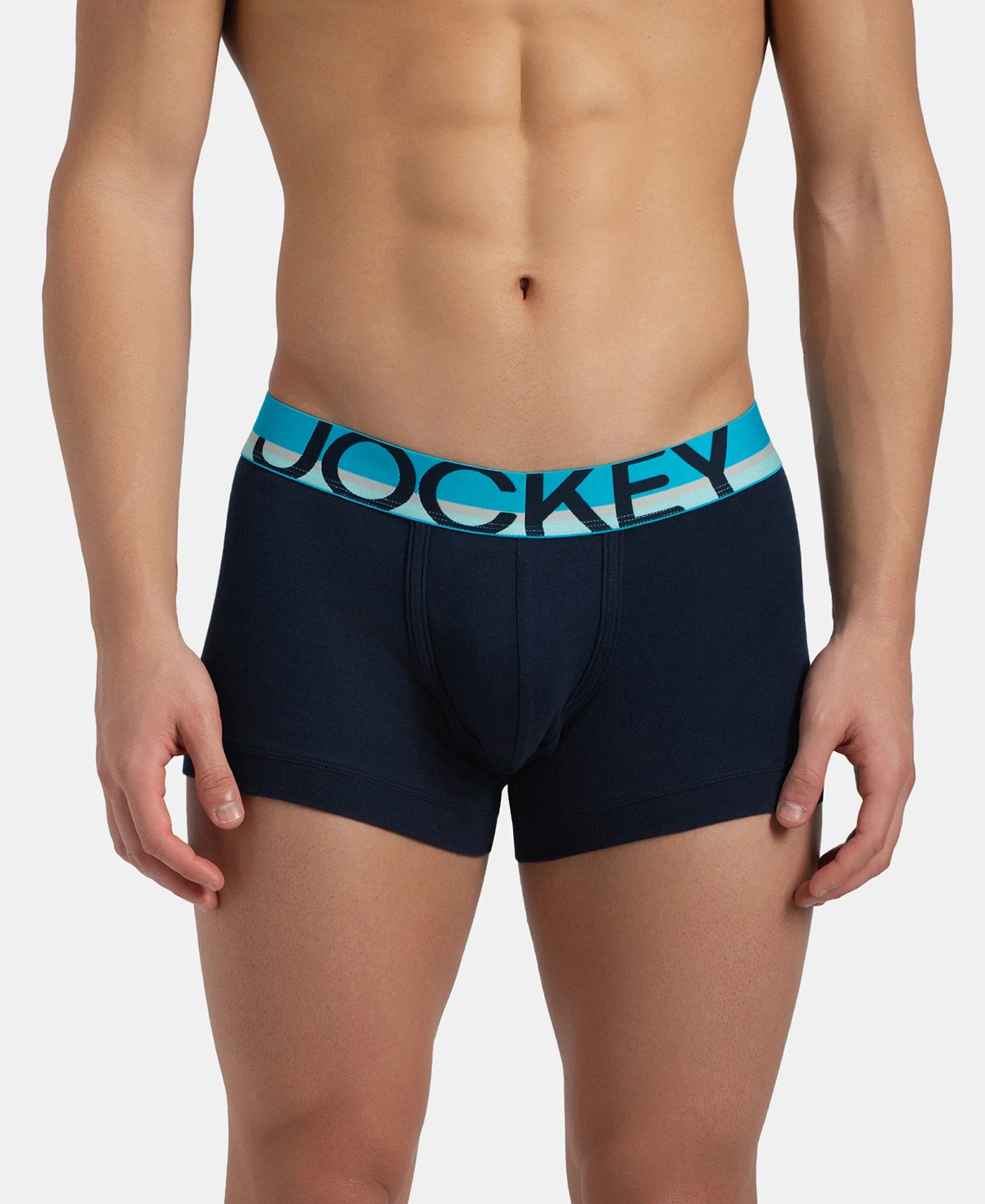 Super Combed Cotton Rib Solid Trunk with Ultrasoft Waistband - Navy
