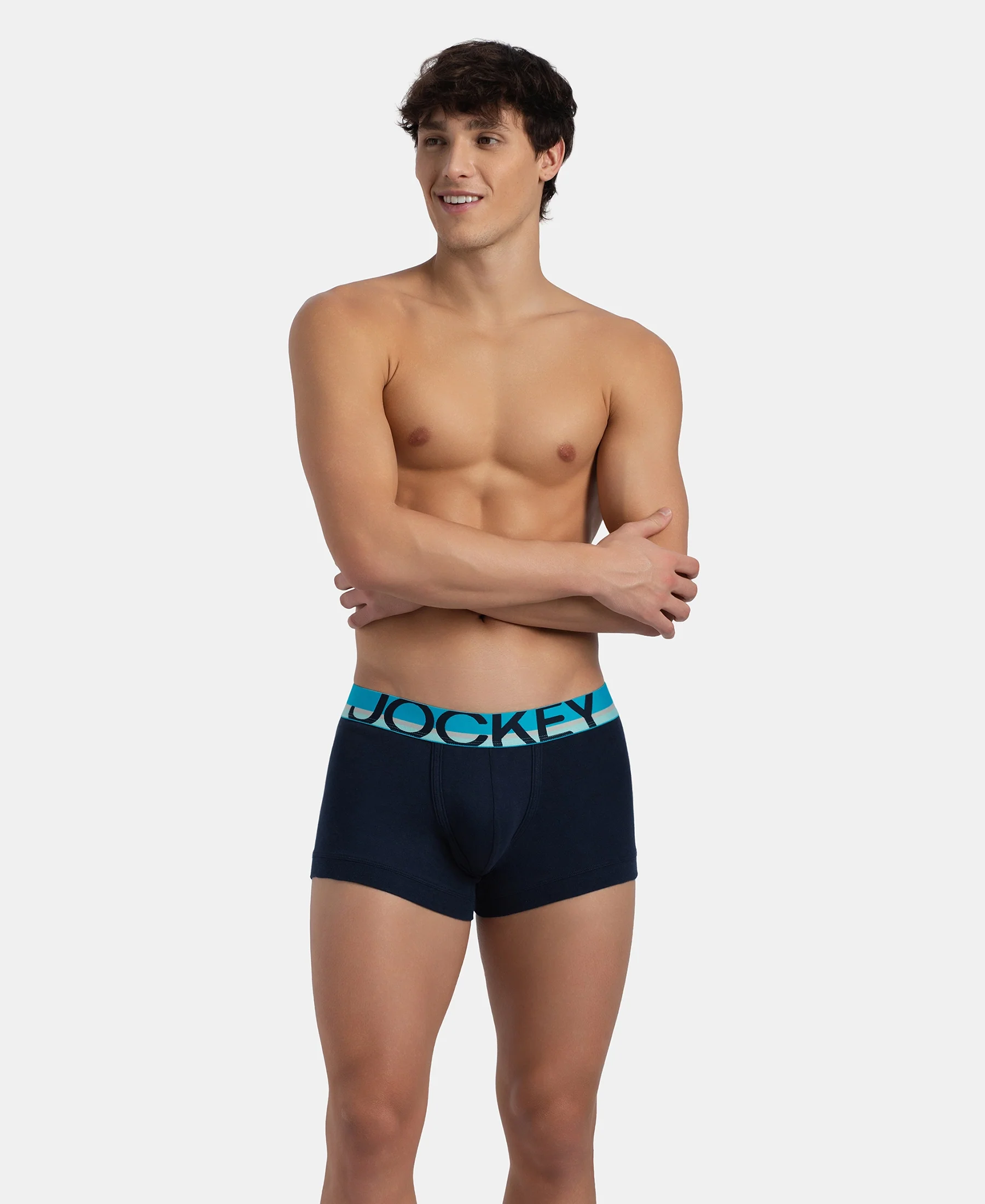 Super Combed Cotton Rib Solid Trunk with Ultrasoft Waistband - Navy - Image 5