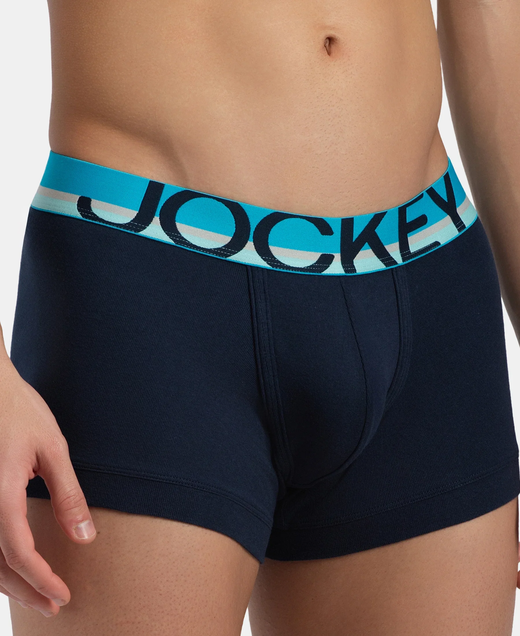 Super Combed Cotton Rib Solid Trunk with Ultrasoft Waistband - Navy - Image 6
