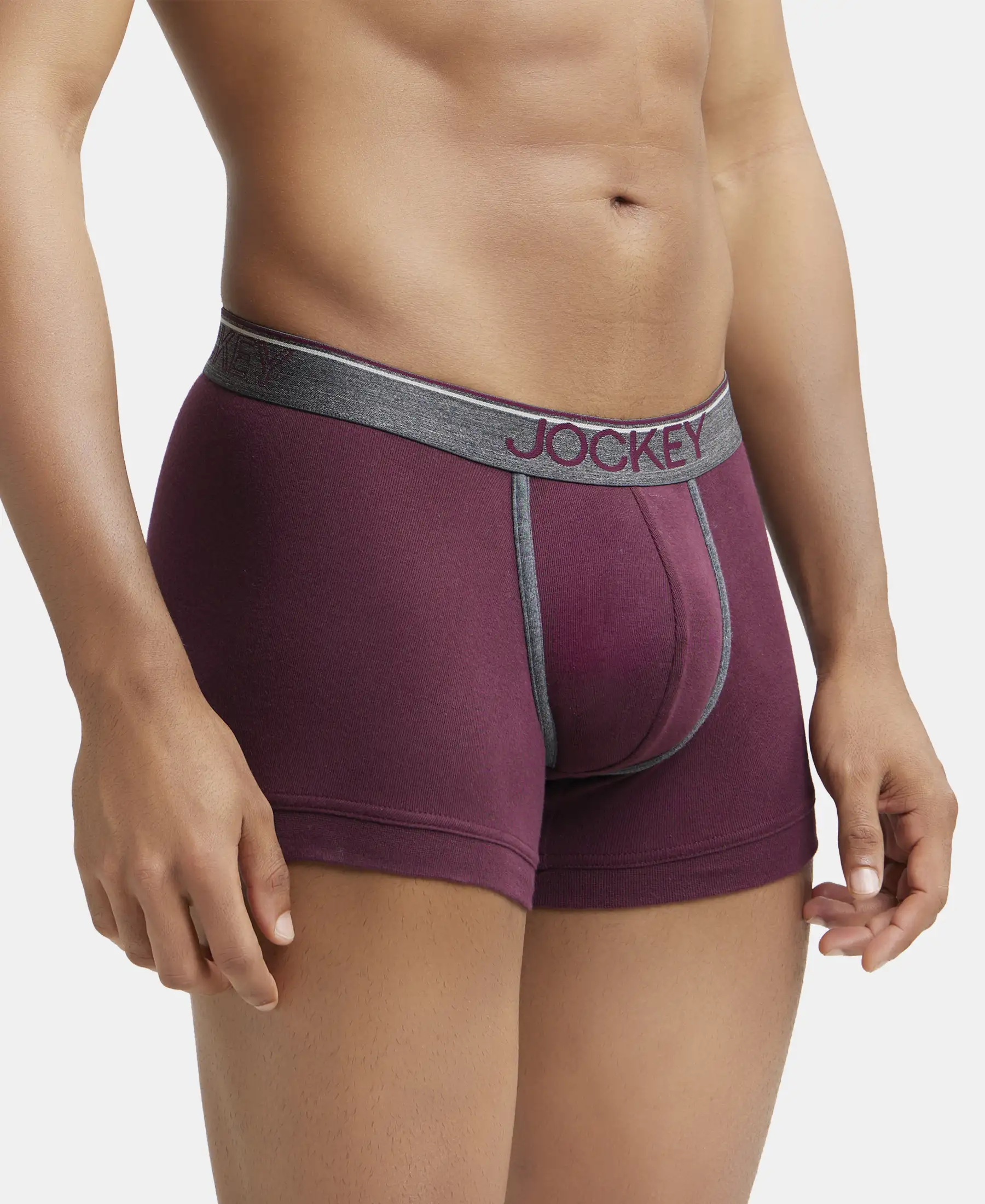 Super Combed Cotton Rib Solid Trunk with Ultrasoft Waistband - Wine Tasting - Image 2
