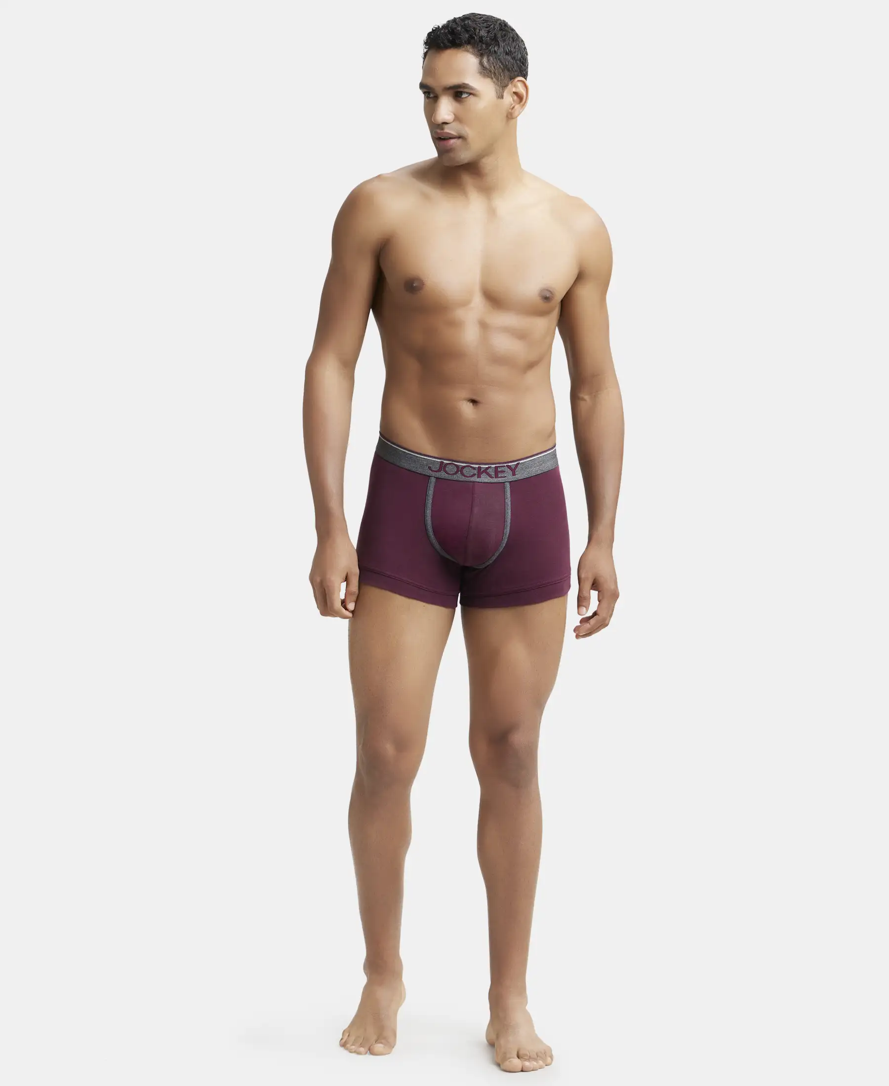 Super Combed Cotton Rib Solid Trunk with Ultrasoft Waistband - Wine Tasting - Image 4