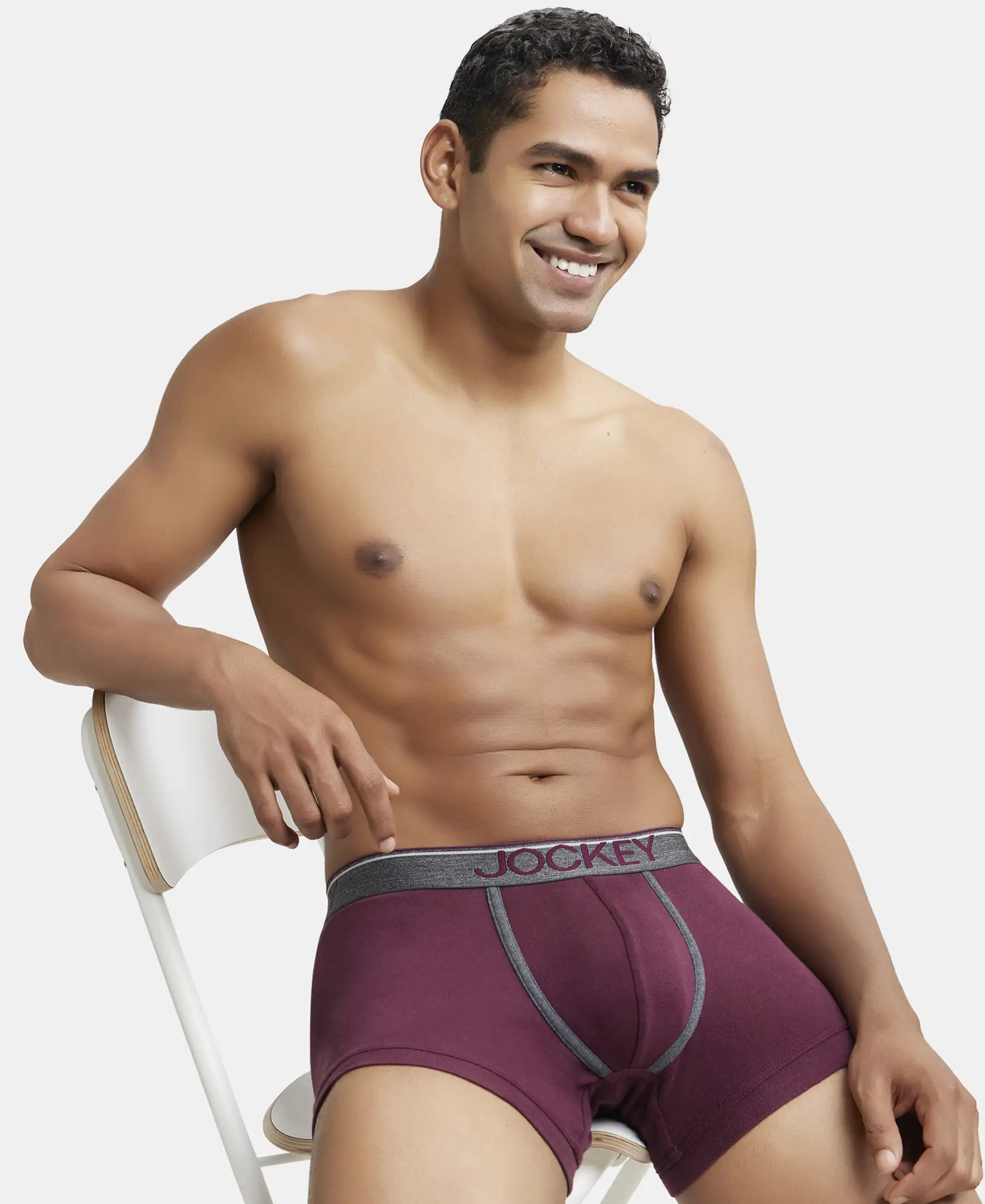 Super Combed Cotton Rib Solid Trunk with Ultrasoft Waistband - Wine Tasting - Image 5