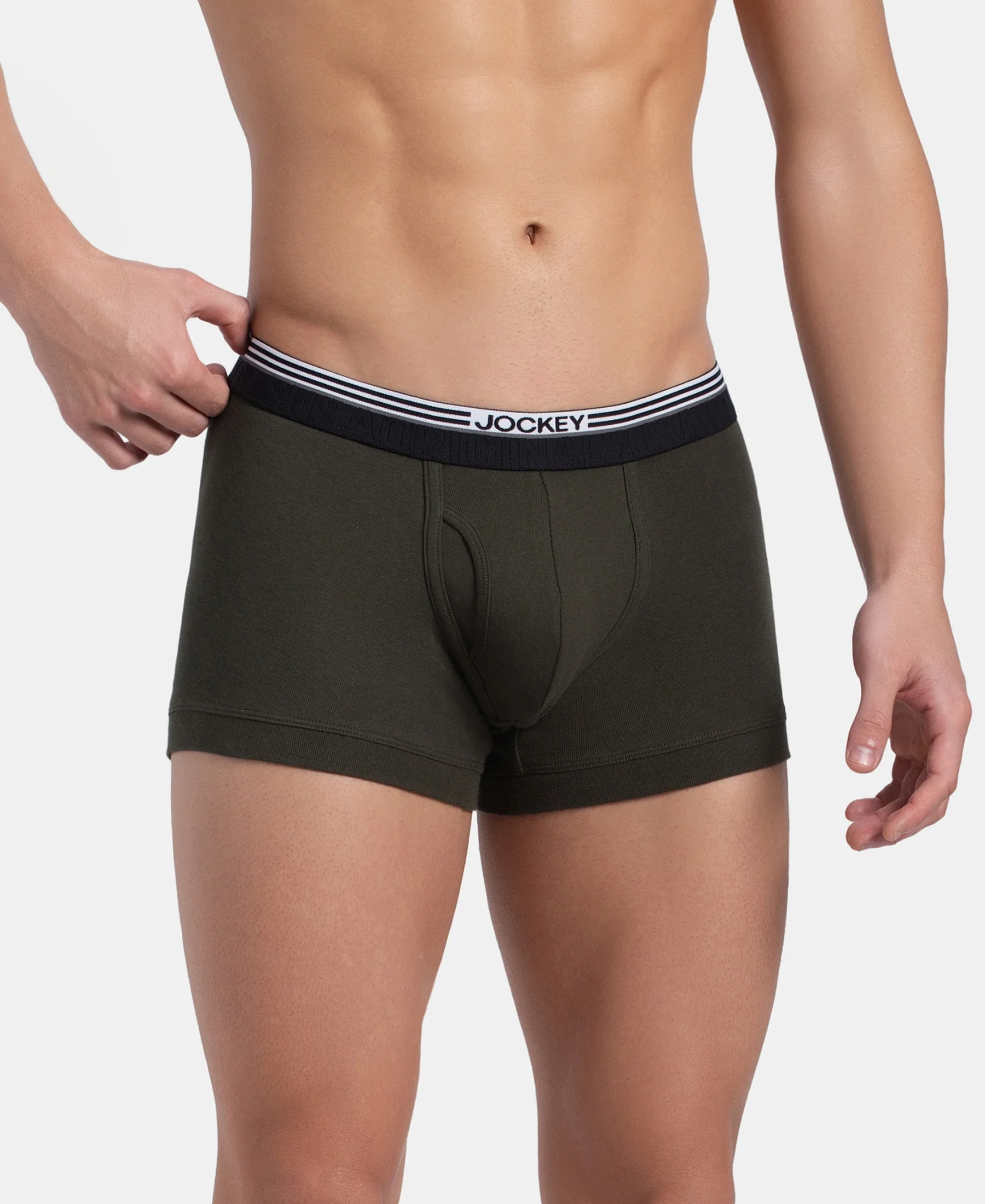 Super Combed Cotton Rib Trunk with Ultrasoft Waistband - New Olive - Image 2