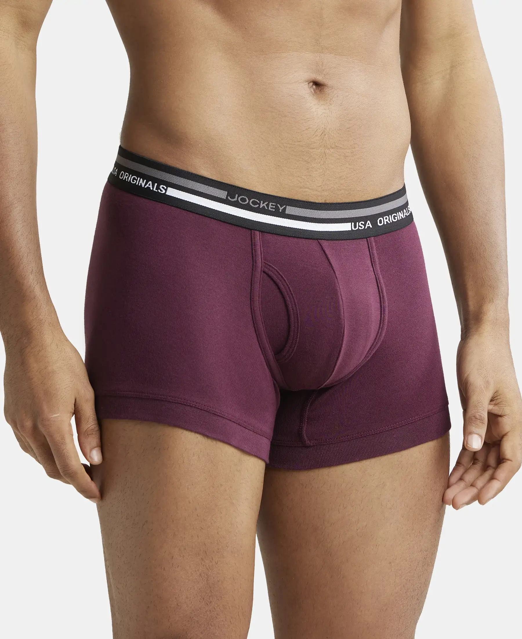 Super Combed Cotton Rib Trunk with Ultrasoft Waistband - Wine Tasting - Image 2
