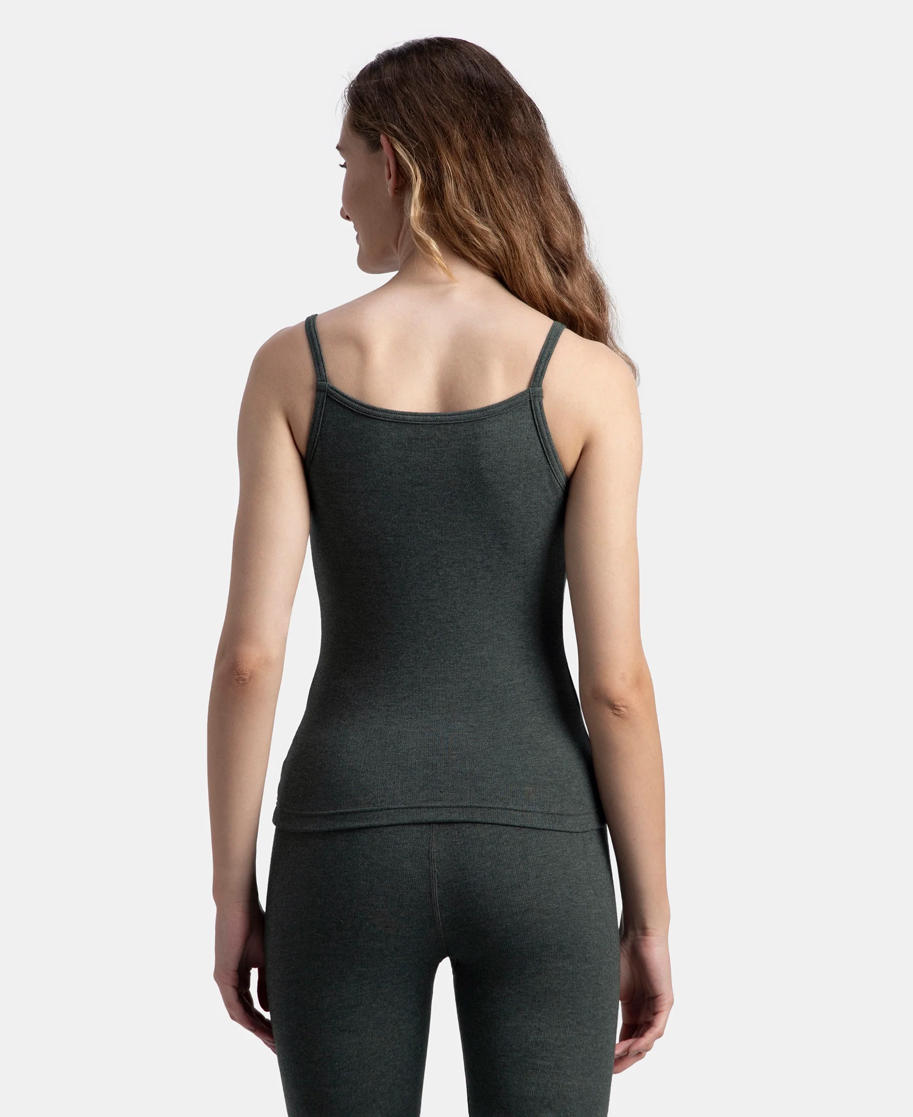 Super Warm Super Combed Cotton Rich Brushed Thermal Camisole with StayWarm Technology - Charcoal Melange - Image 3