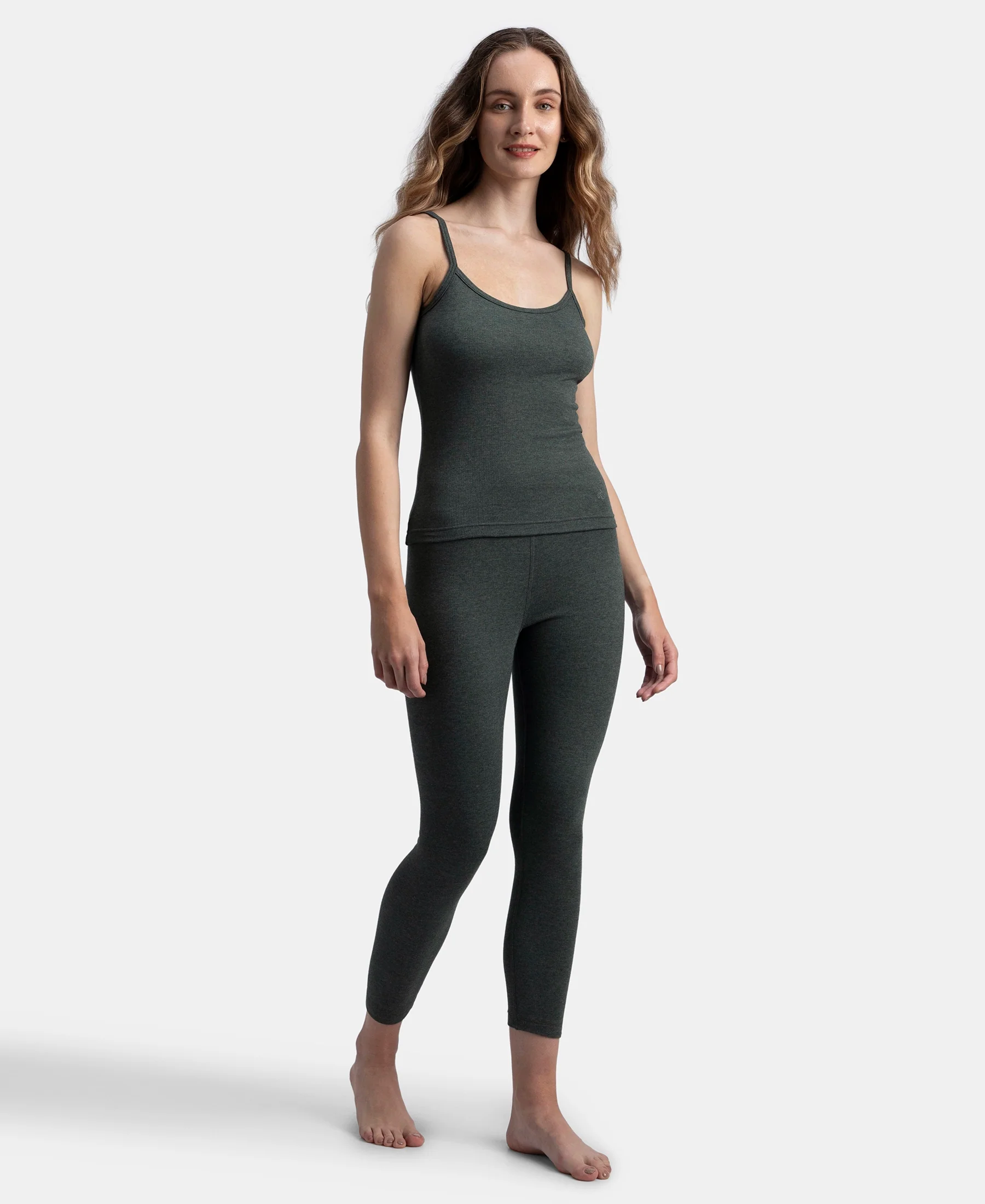Super Warm Super Combed Cotton Rich Brushed Thermal Camisole with StayWarm Technology - Charcoal Melange - Image 4
