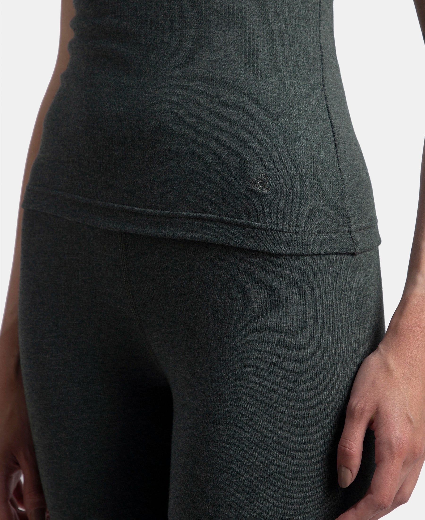 Super Warm Super Combed Cotton Rich Brushed Thermal Camisole with StayWarm Technology - Charcoal Melange - Image 8