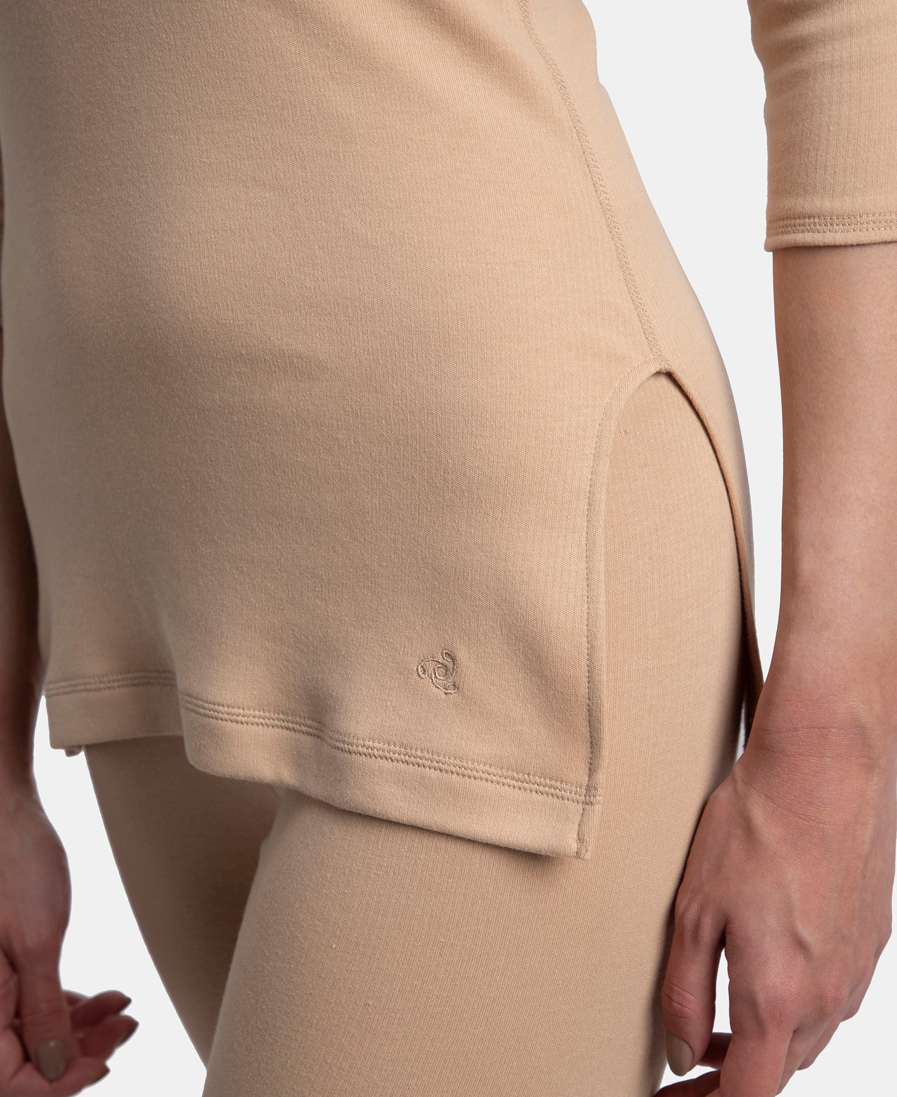 Super Warm Super Combed Cotton Rich Brushed Three Quarter Sleeve Thermal Top with StayWarm Technology - Skin - Image 8