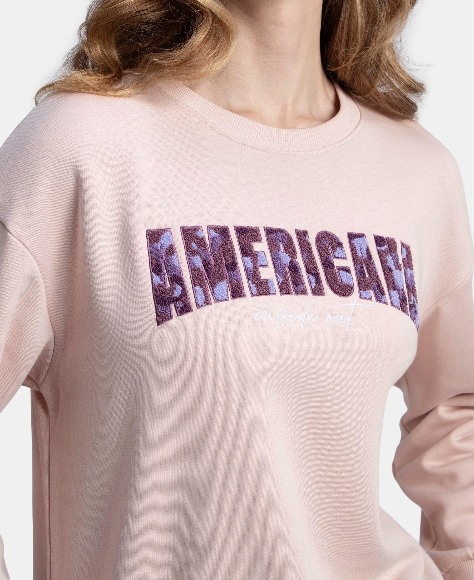 Super Combed Cotton Rich Fleece Fabric Oversized Printed Sweatshirt with StayWarm Tech - Hushed Violet - Image 7