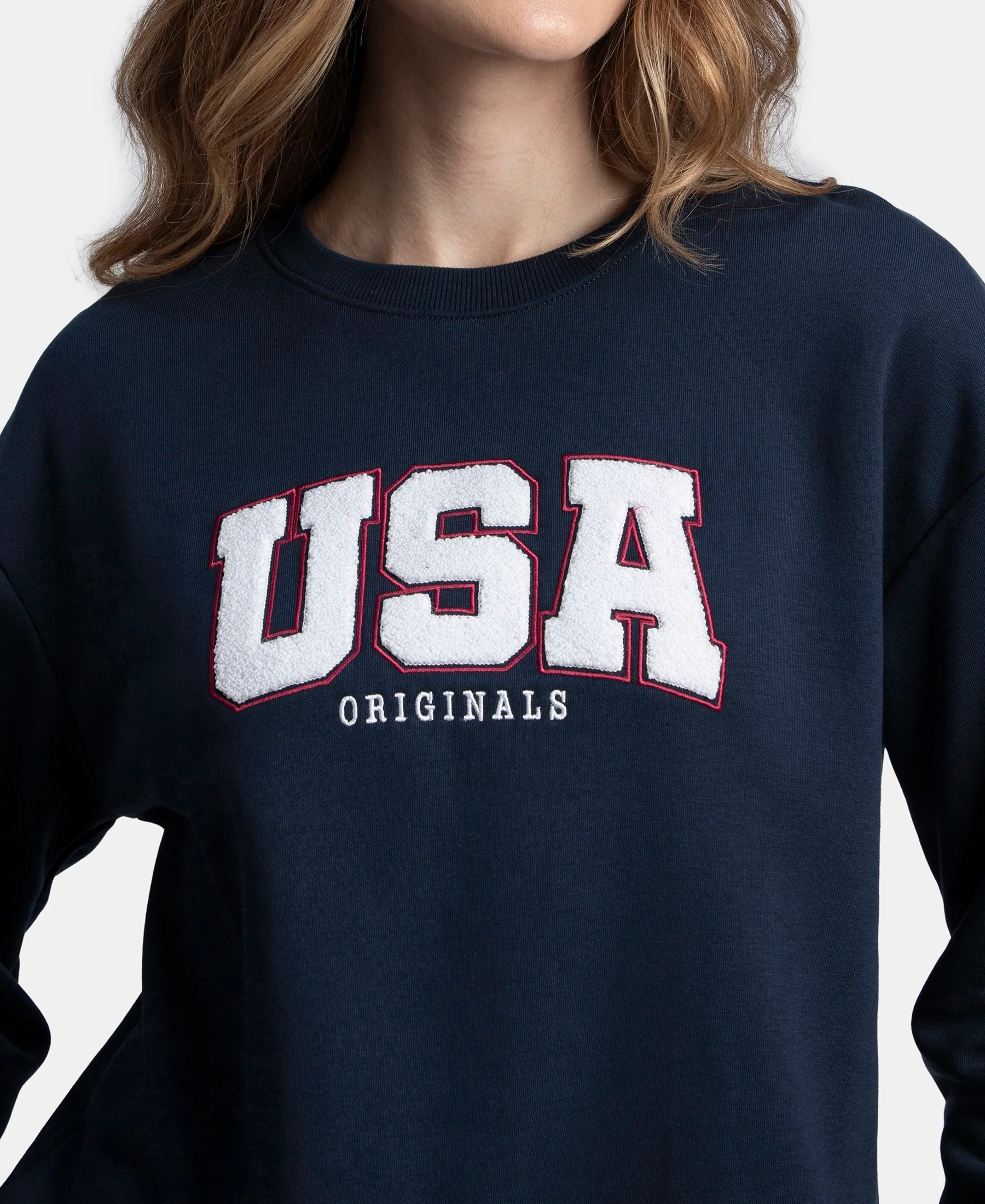 Super Combed Cotton Rich Fleece Fabric Oversized Printed Sweatshirt with StayWarm Tech - Navy - Image 8
